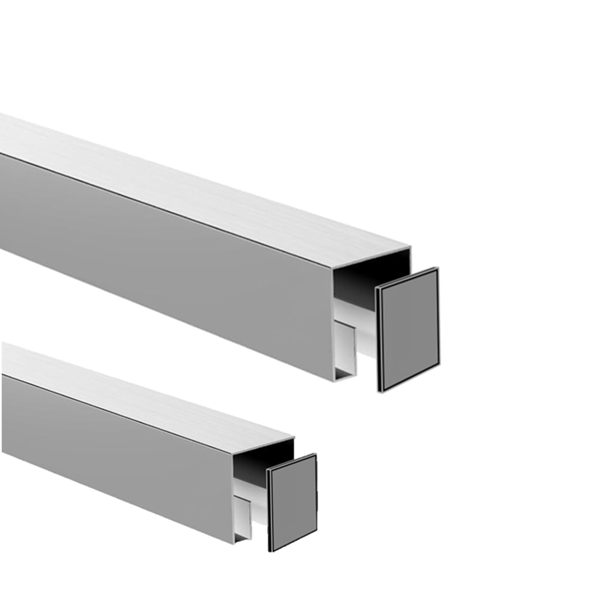 EXPOAS S.S. Top Cap Kit,  (2X6.5ft + 2 End Cap) for 1/2" - 9/16" Glass 