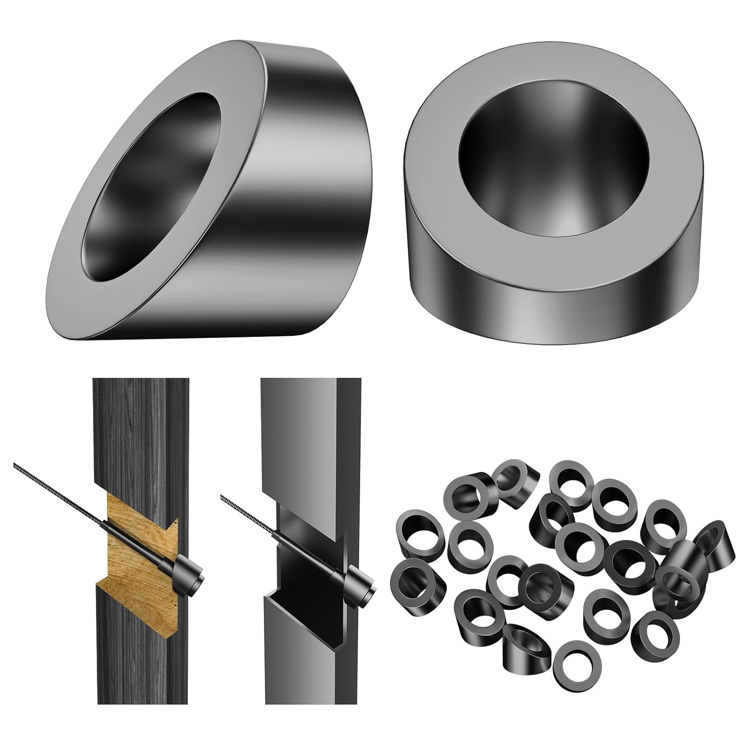 EXPOAS Angle Washer for1/8" & 3/16" cable