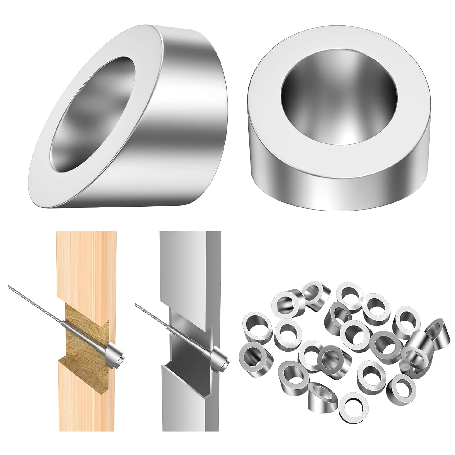 EXPOAS Angle Washer for1/8" & 3/16" cable