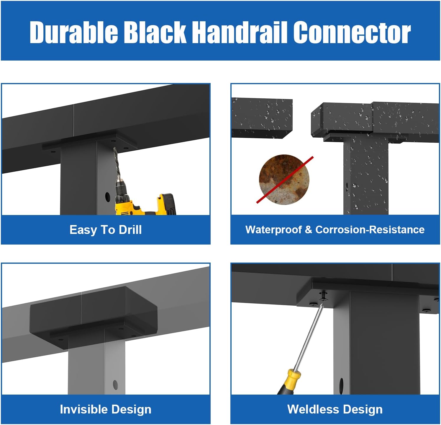 EXPOAS Extension Connector for Handrail S.S. 1.18"X2.36"X8FT
