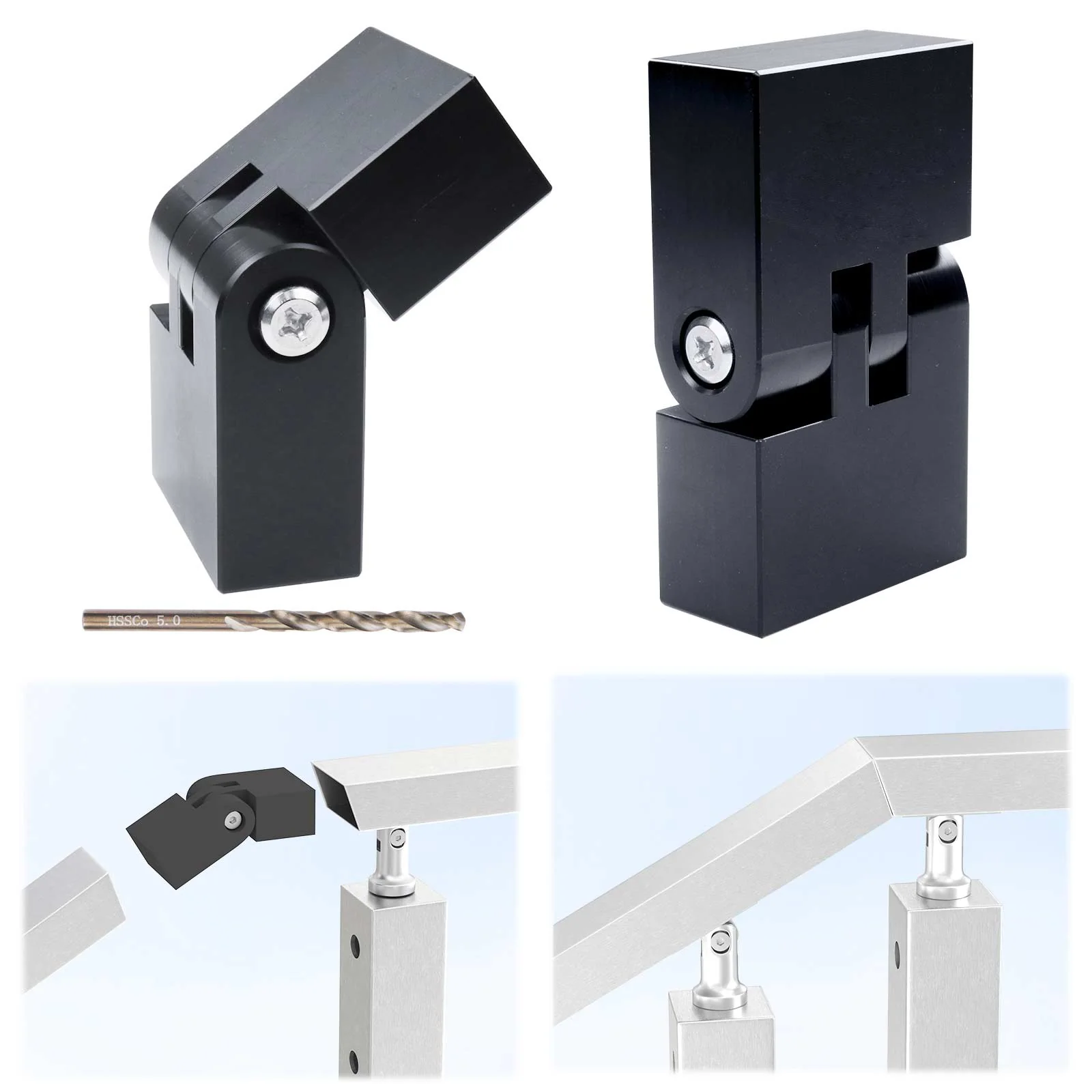 EXPOAS Adjustable Vertical Connector for Handrail 