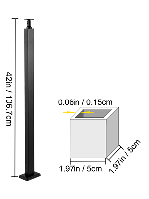 EXPOAS Post KIT (Black Powder Coated) 1.97"x1.97"x42"