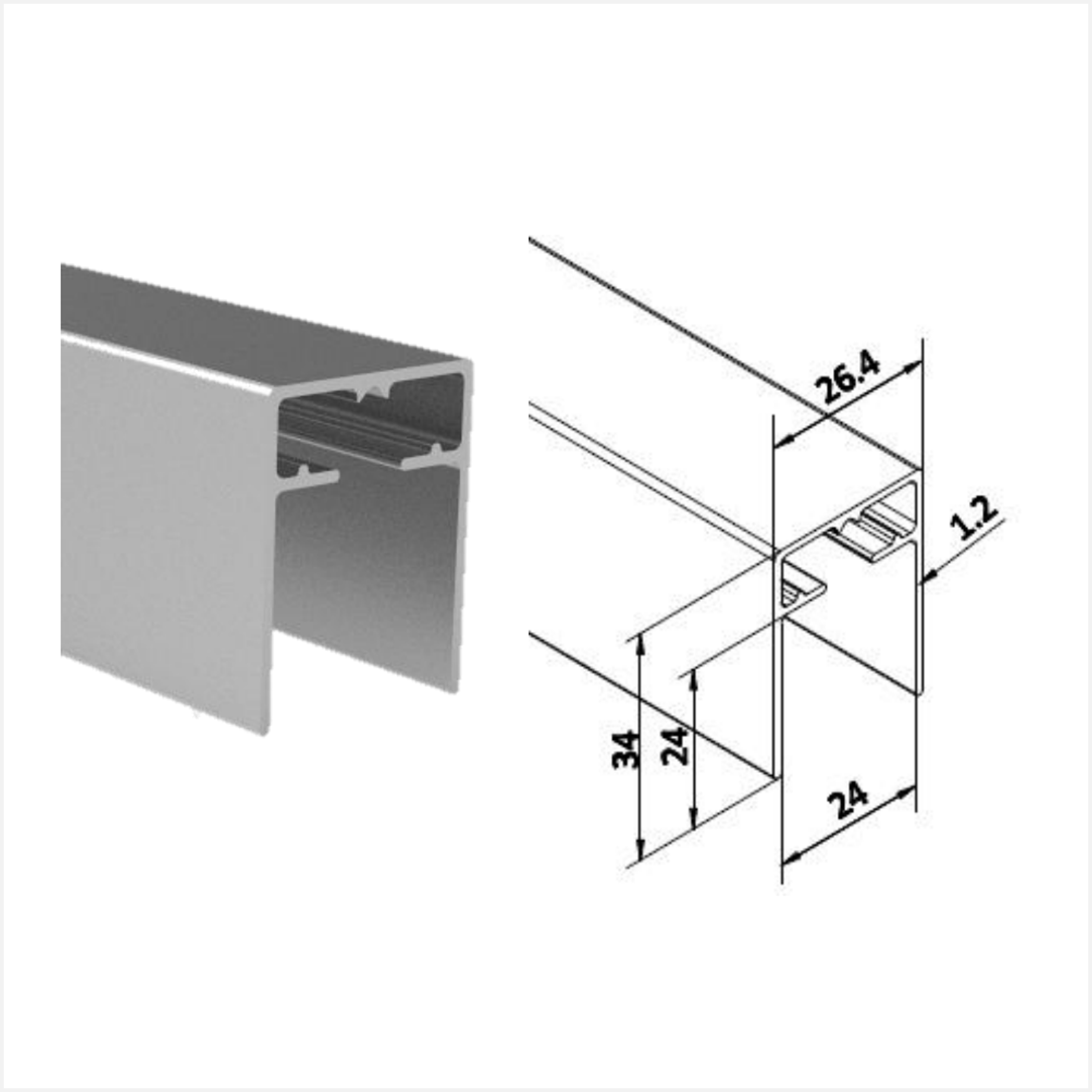 EXPOAS Aluminum Square top cap 8.2FT