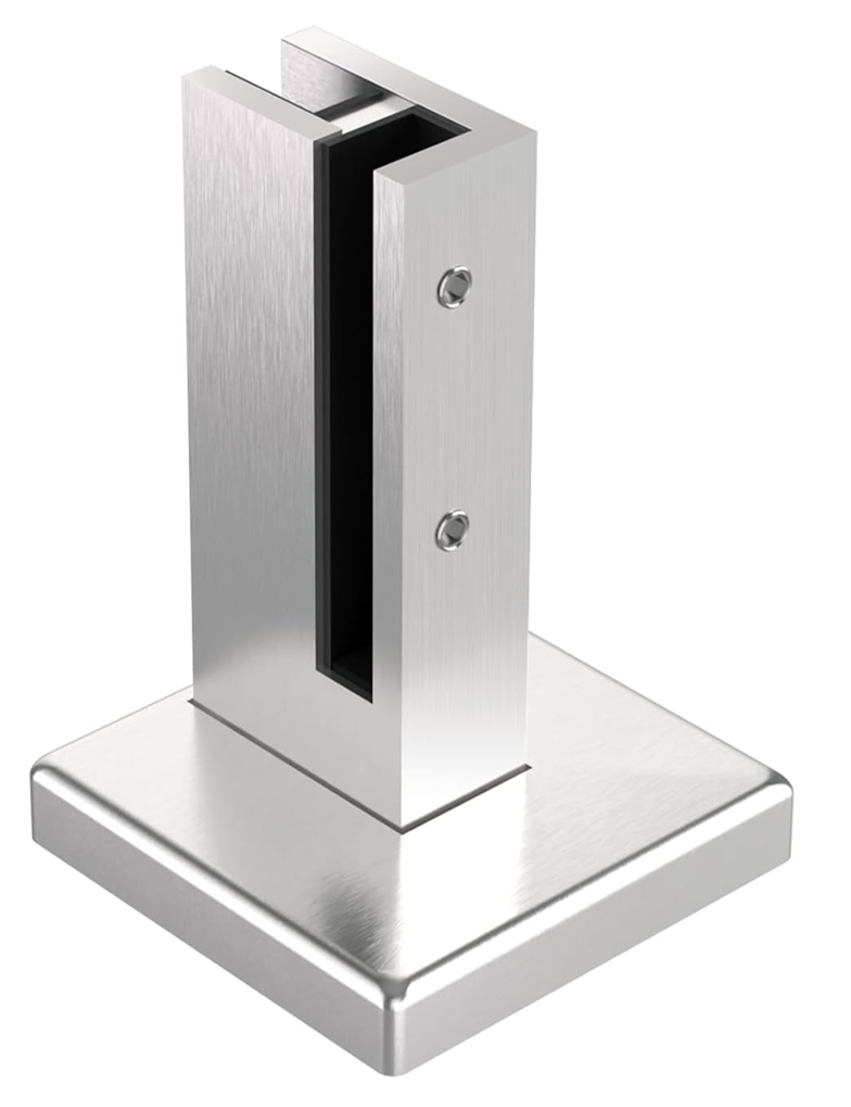 EXPOAS DUAL Corner Clamp Silver & Matte Finish for 1/2" - 9/16" Glass 