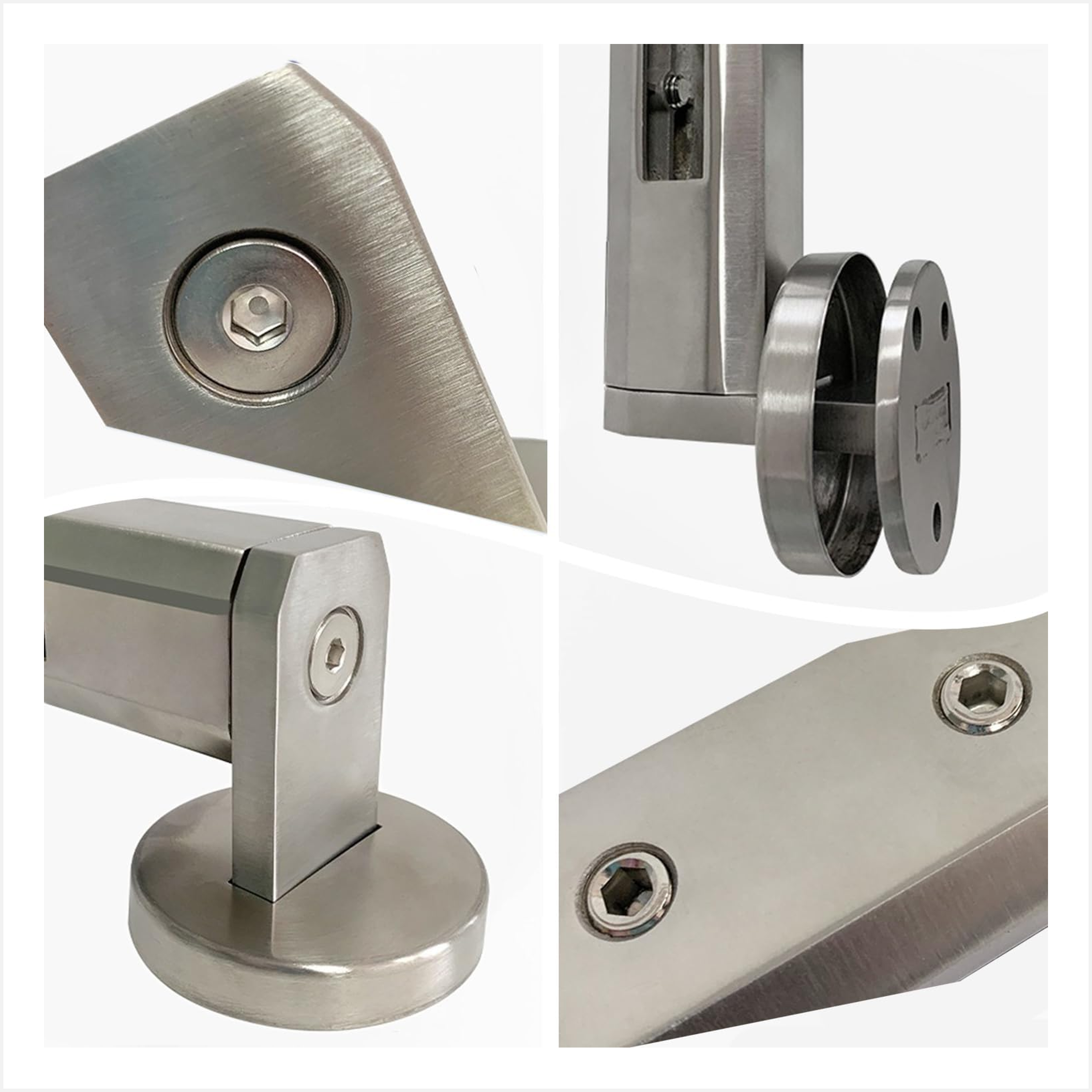 EXPOAS Side Hold 6.7" Tall S.S. for 1/2" - 9/16" Glass 