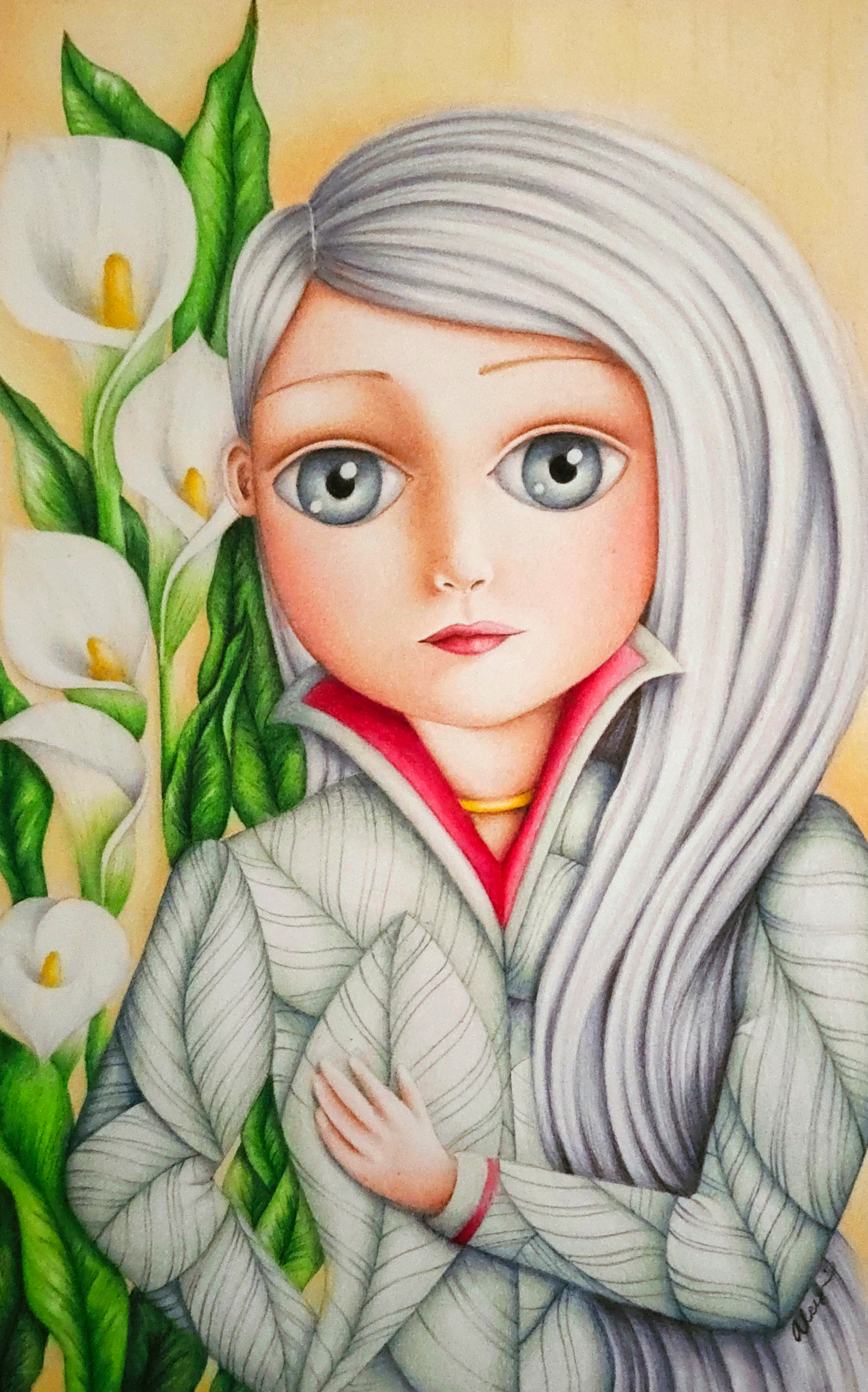 Disegno a matite colorate su carta "I'm sorry - Mi dispiace" 