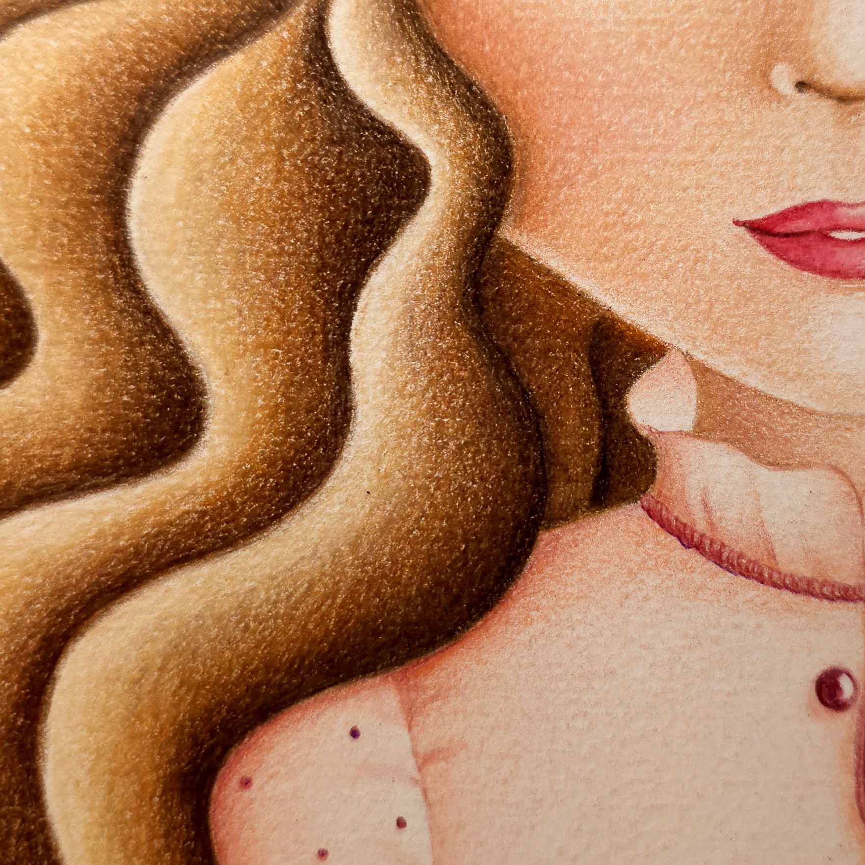 Disegno a matite colorate su carta "Happiness" 