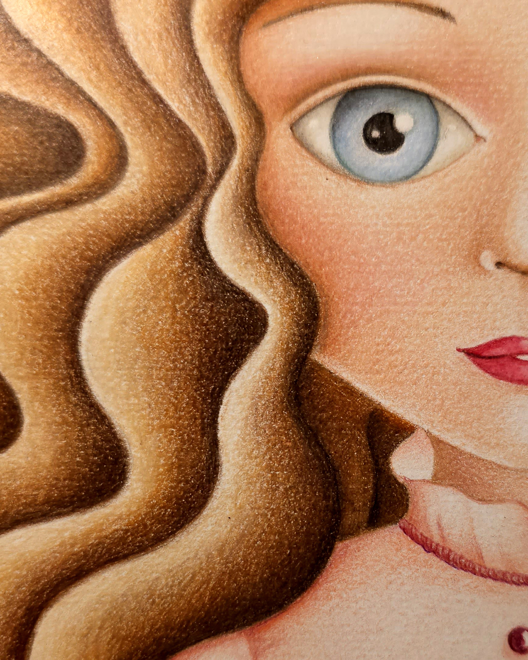 Disegno a matite colorate su carta "Happiness" 