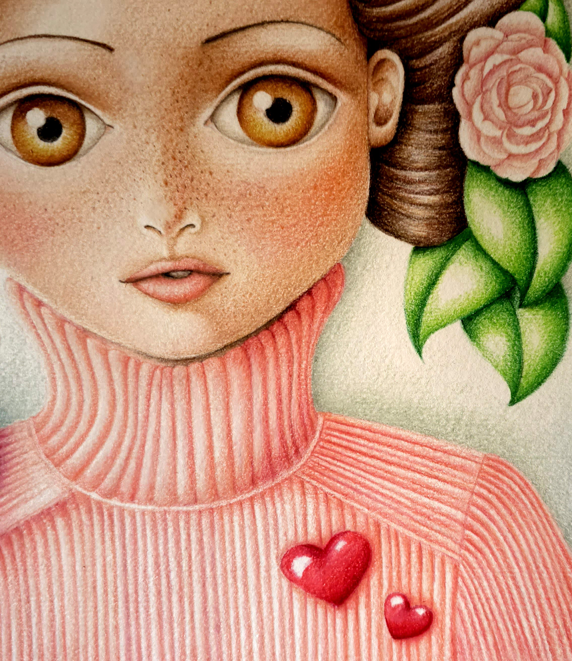 Disegno a matite colorate su carta "Spring is coming" 