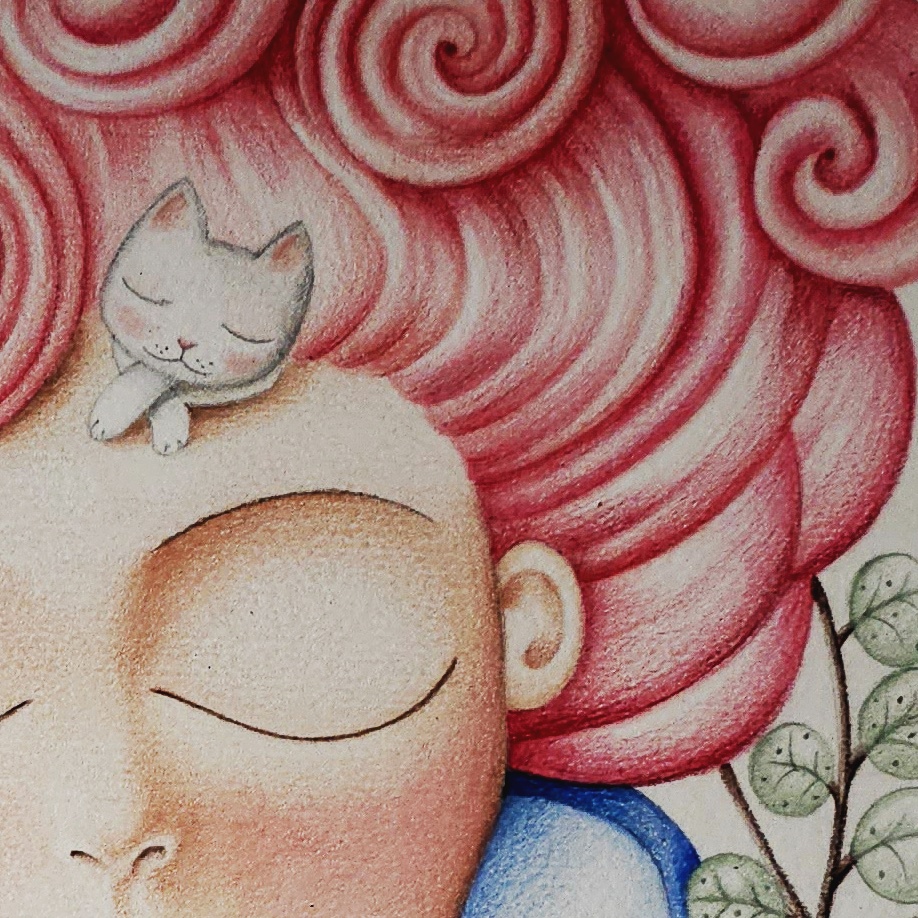 Disegno a matite colorate su carta "So dove sei" 