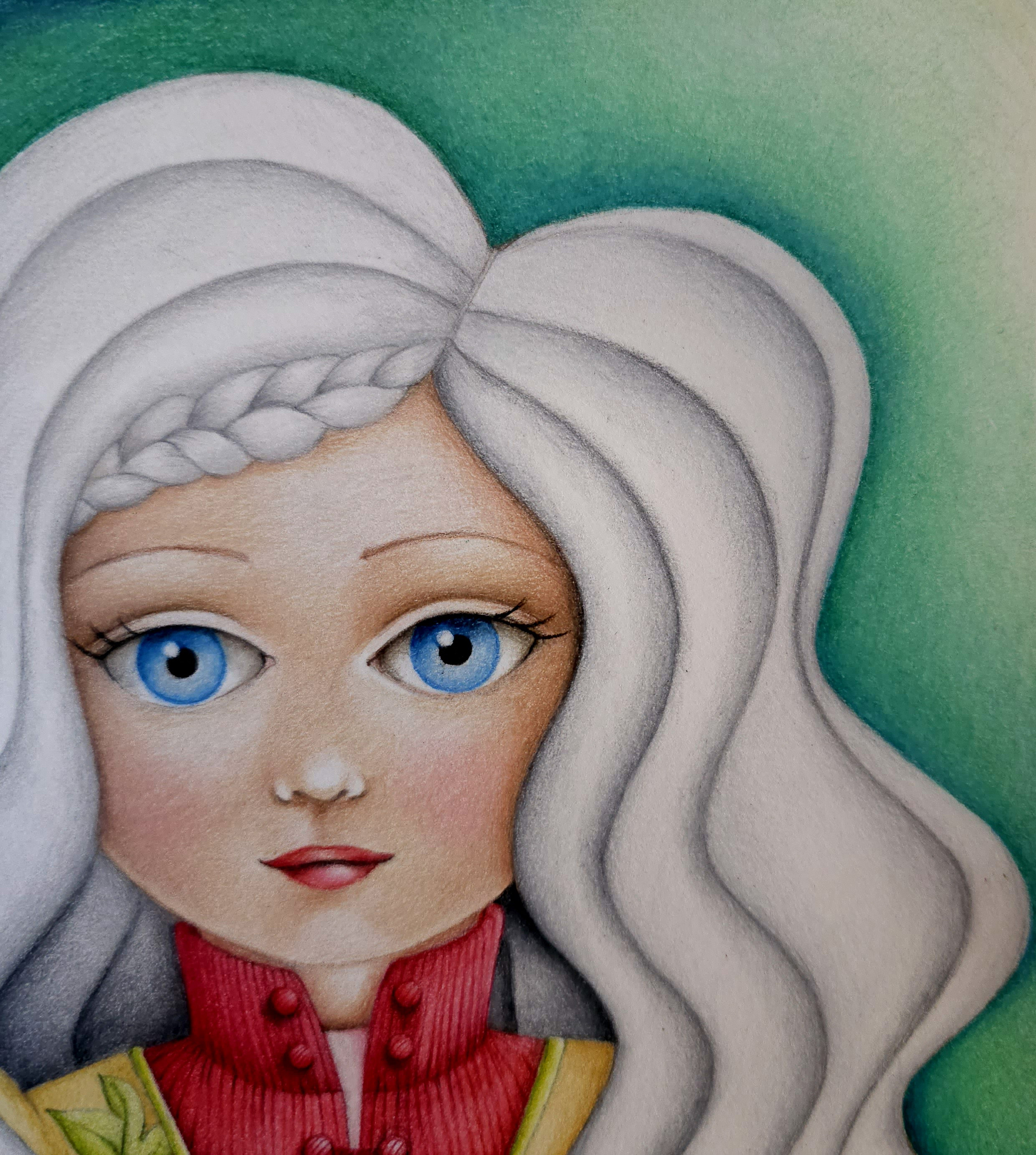 Disegno a matite colorate su carta "The compliment" 