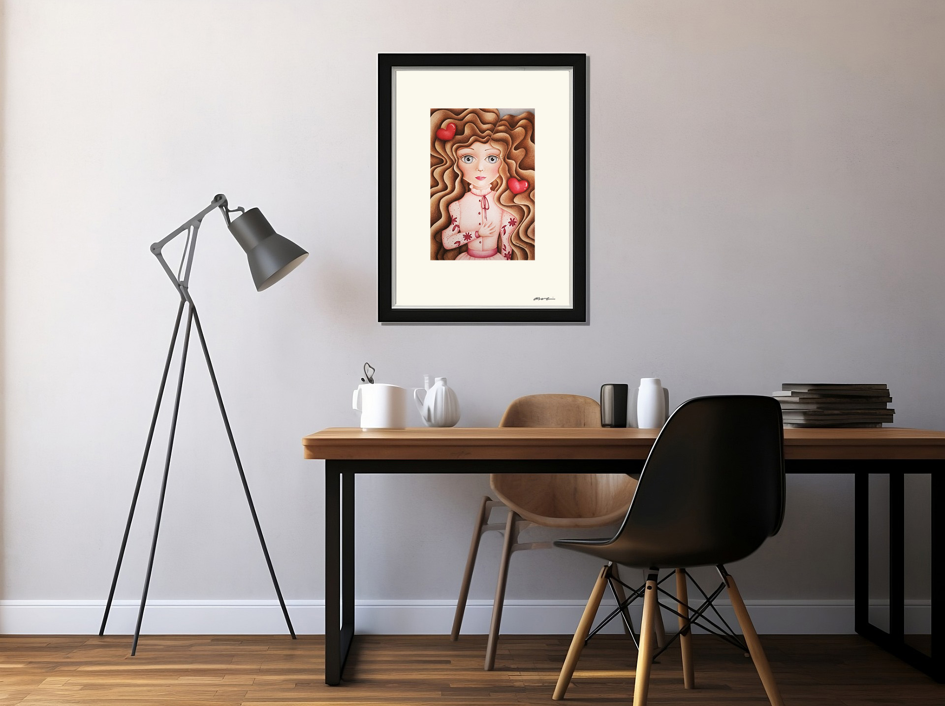 Disegno a matite colorate su carta "Happiness"