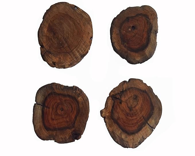 Handmade Teakwood Coasters Set of 4