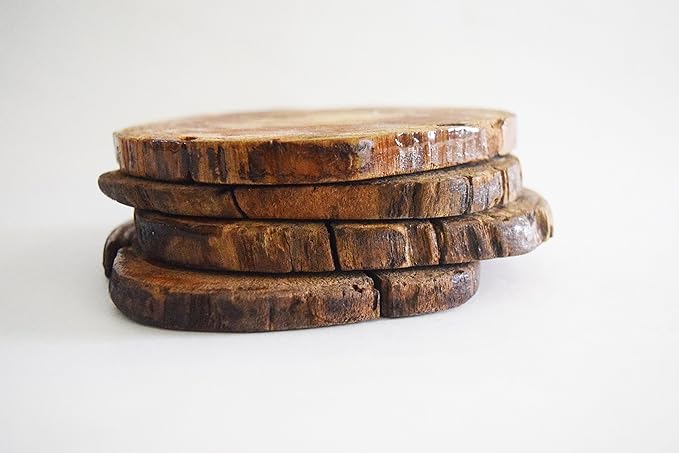 Handmade Teakwood Coasters Set of 4
