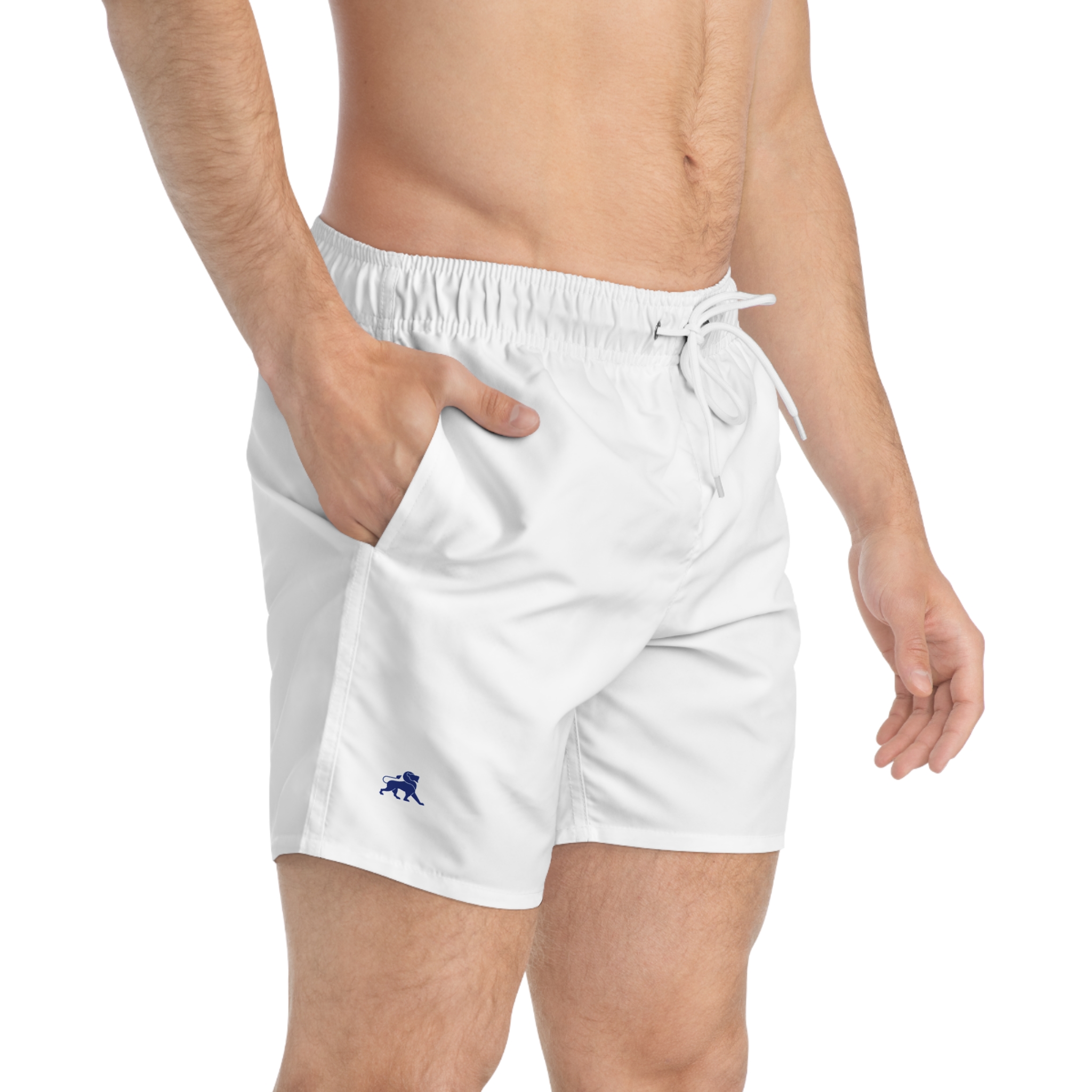 Men's White Swim Trunks