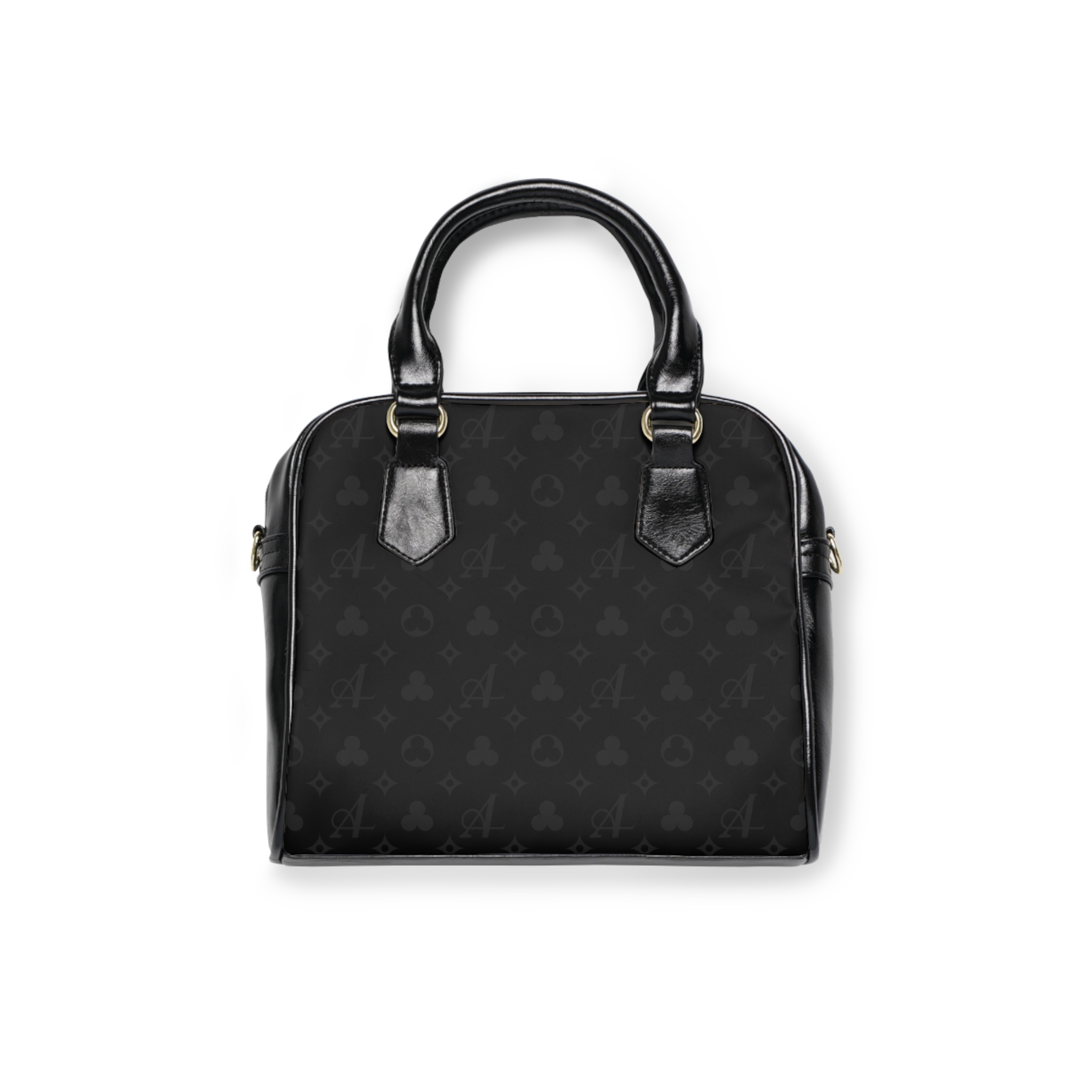 Clover Monogram Shoulder Handbag - Black