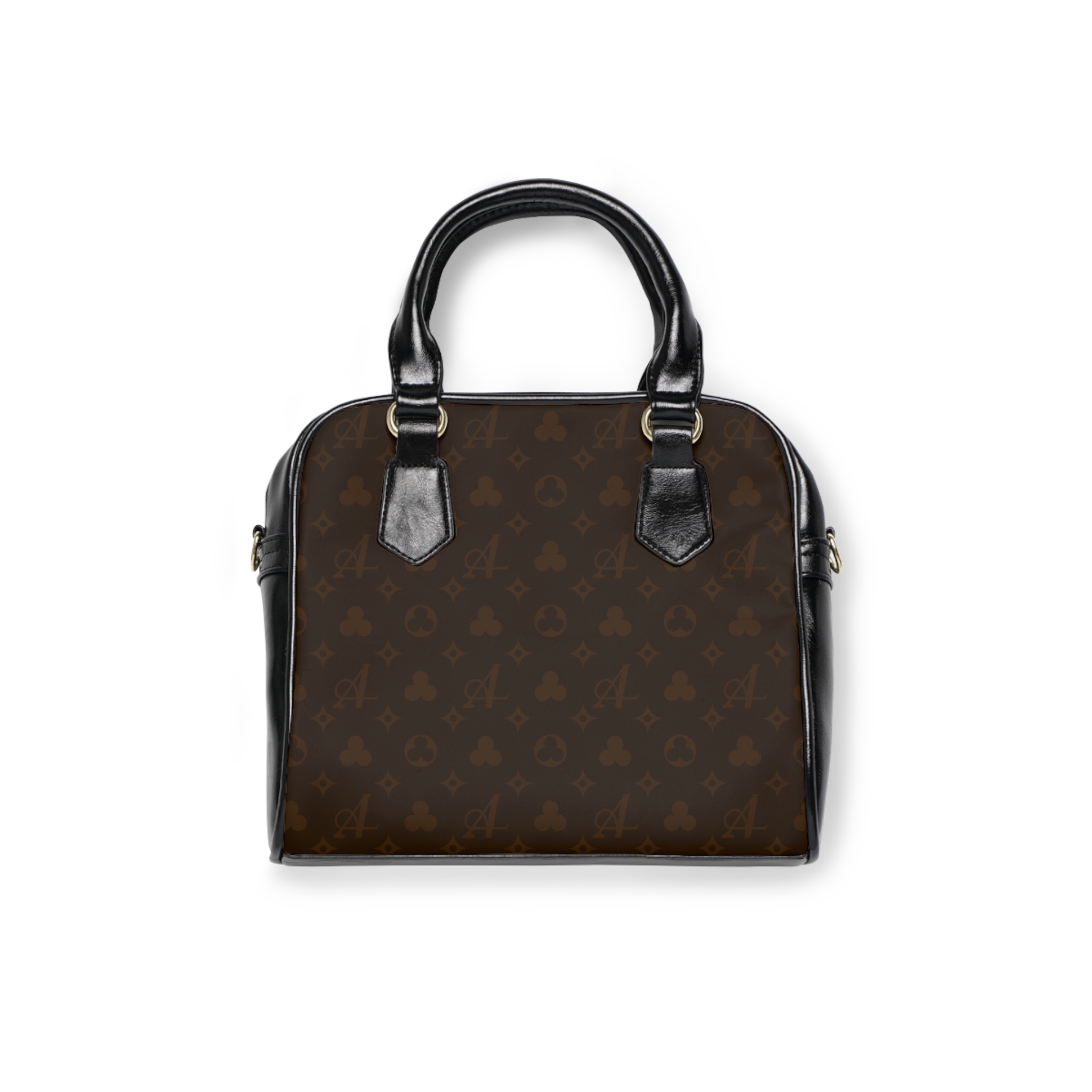 Clover Monogram Shoulder Handbag - Brown