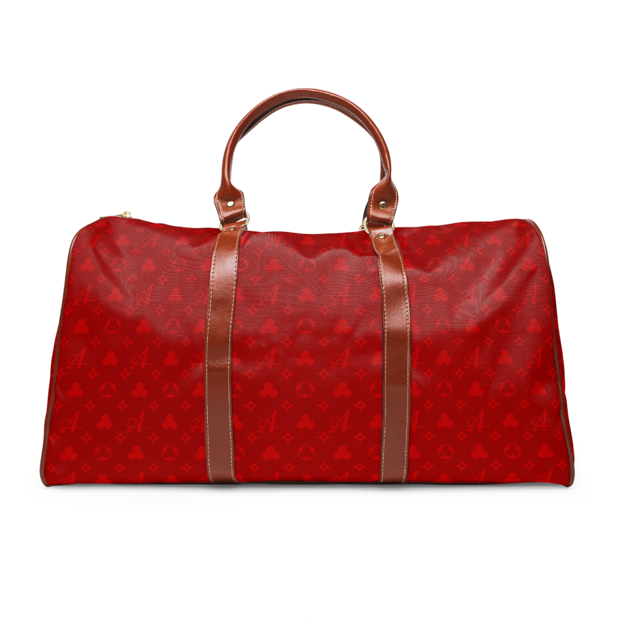 Clover Design Duffel Bag - Dark Red