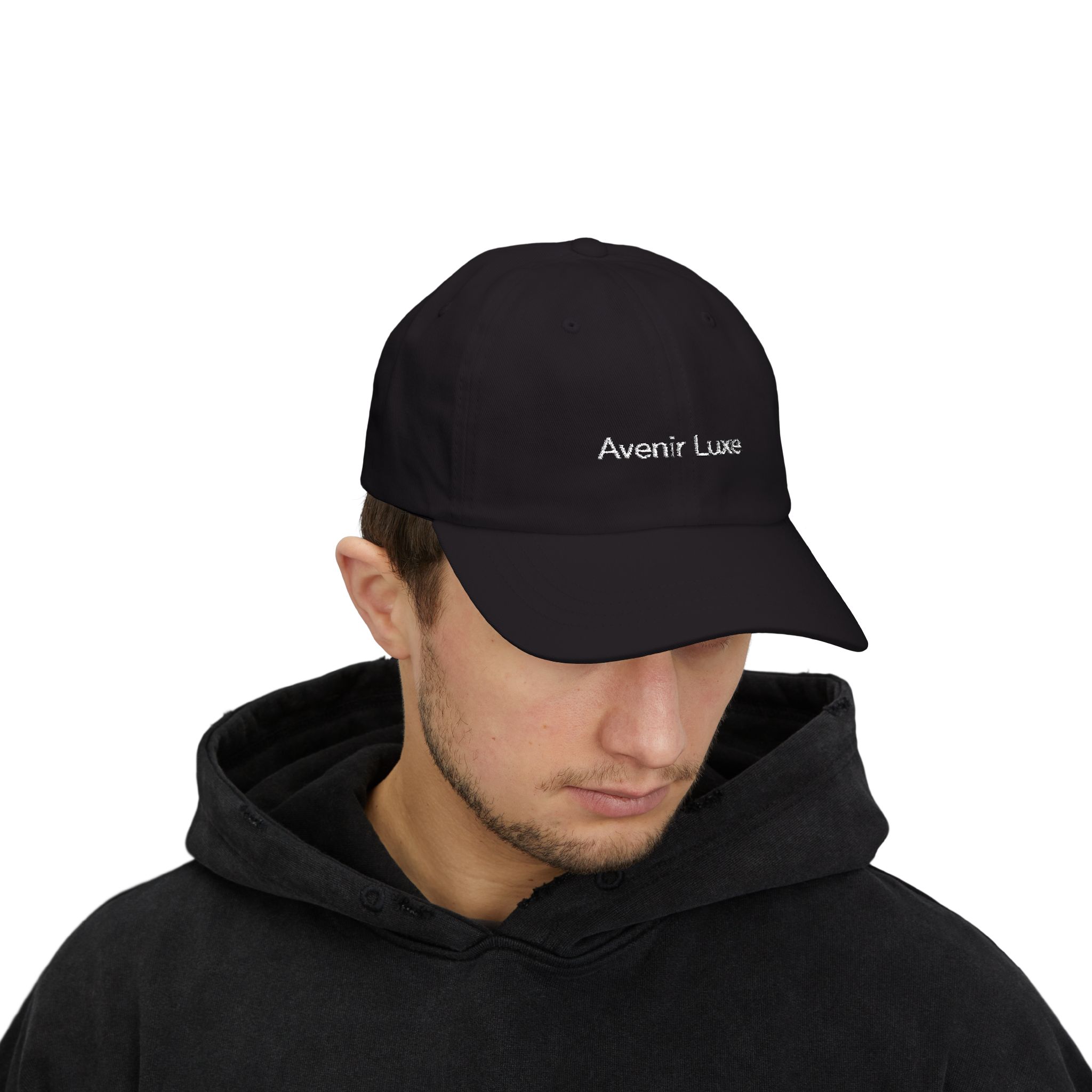 Avenir Luxe Minimal Emroidered Dad Cap - Black