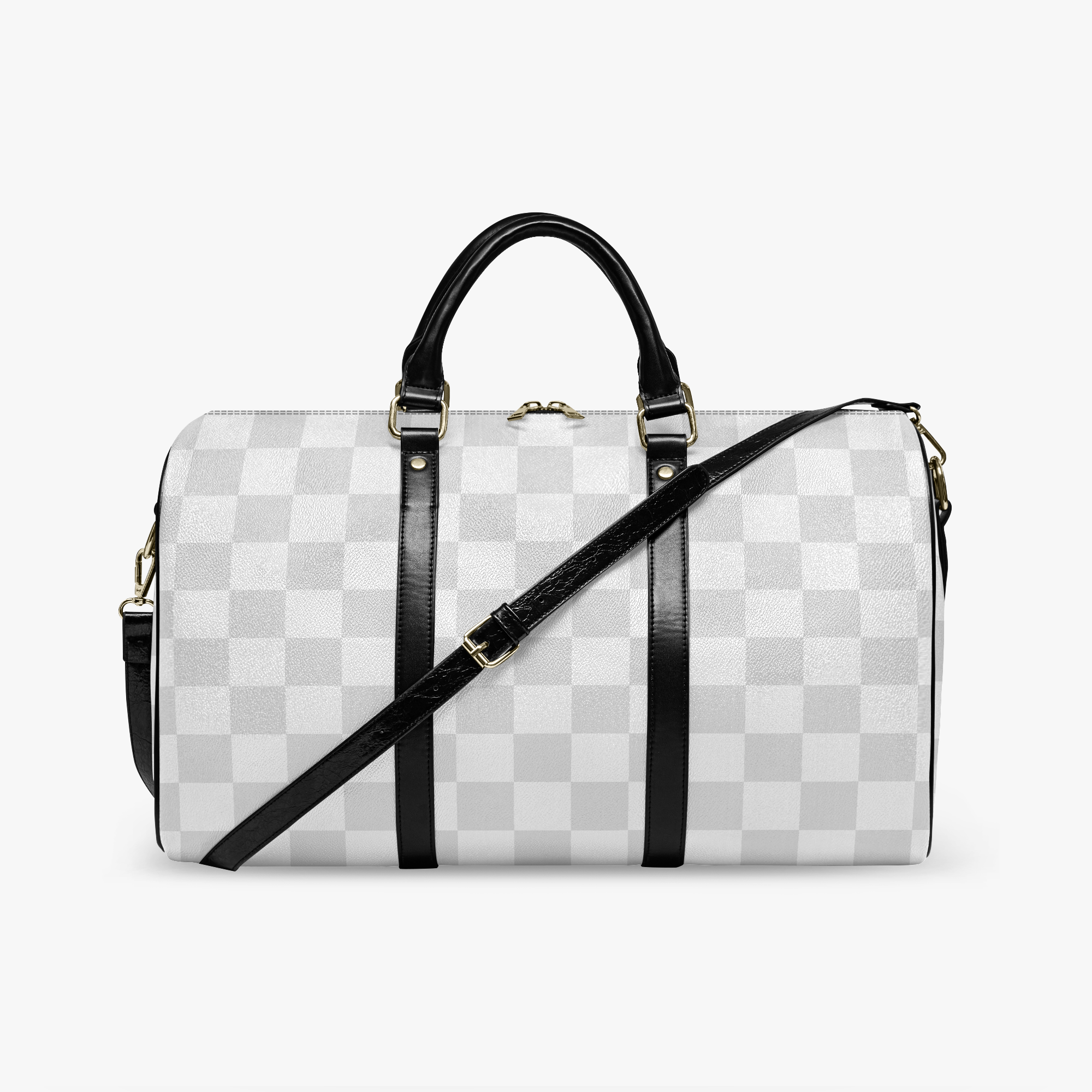 Travel Duffle Bag - Square Monogram White