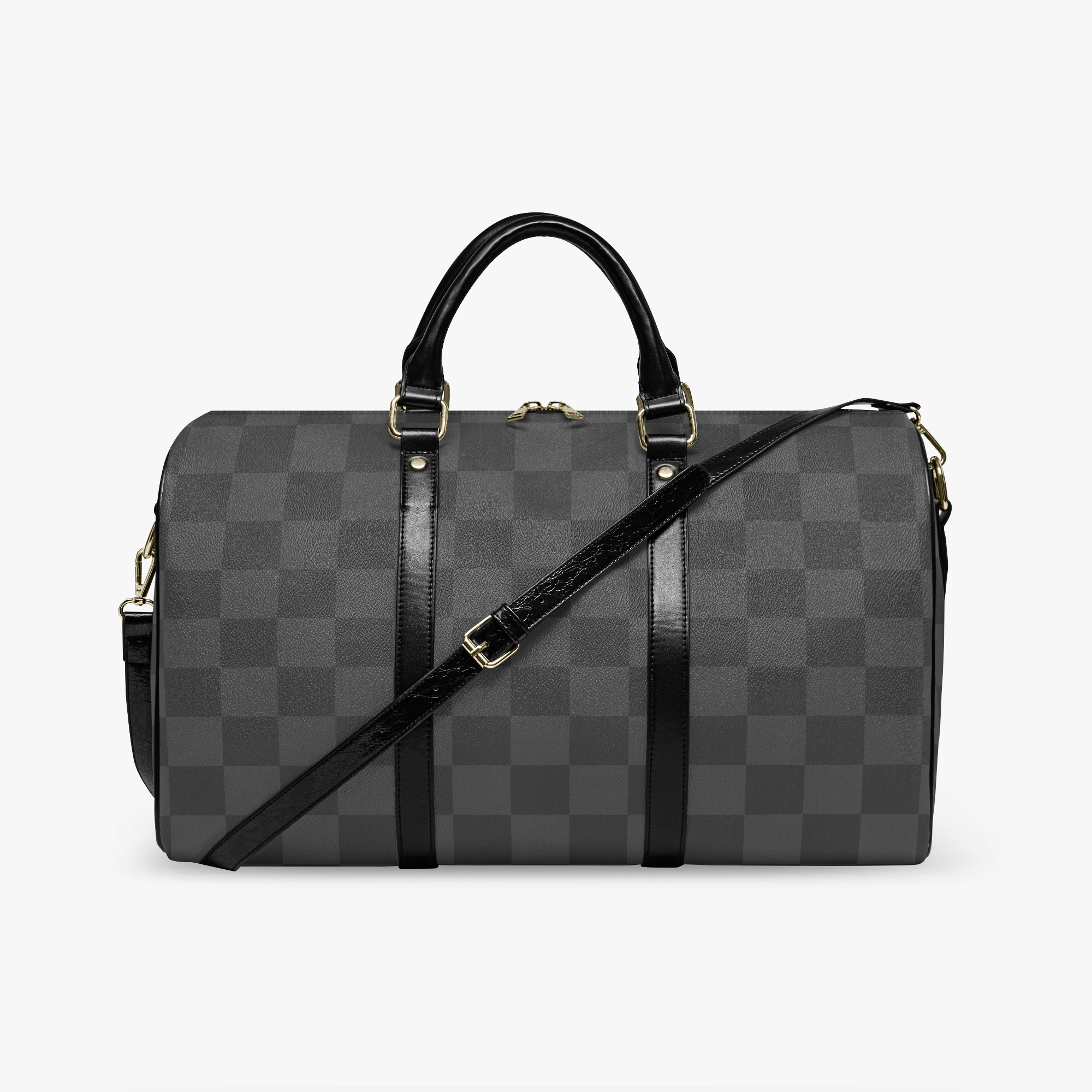 Travel Duffle Bag - Square Monogram Gray