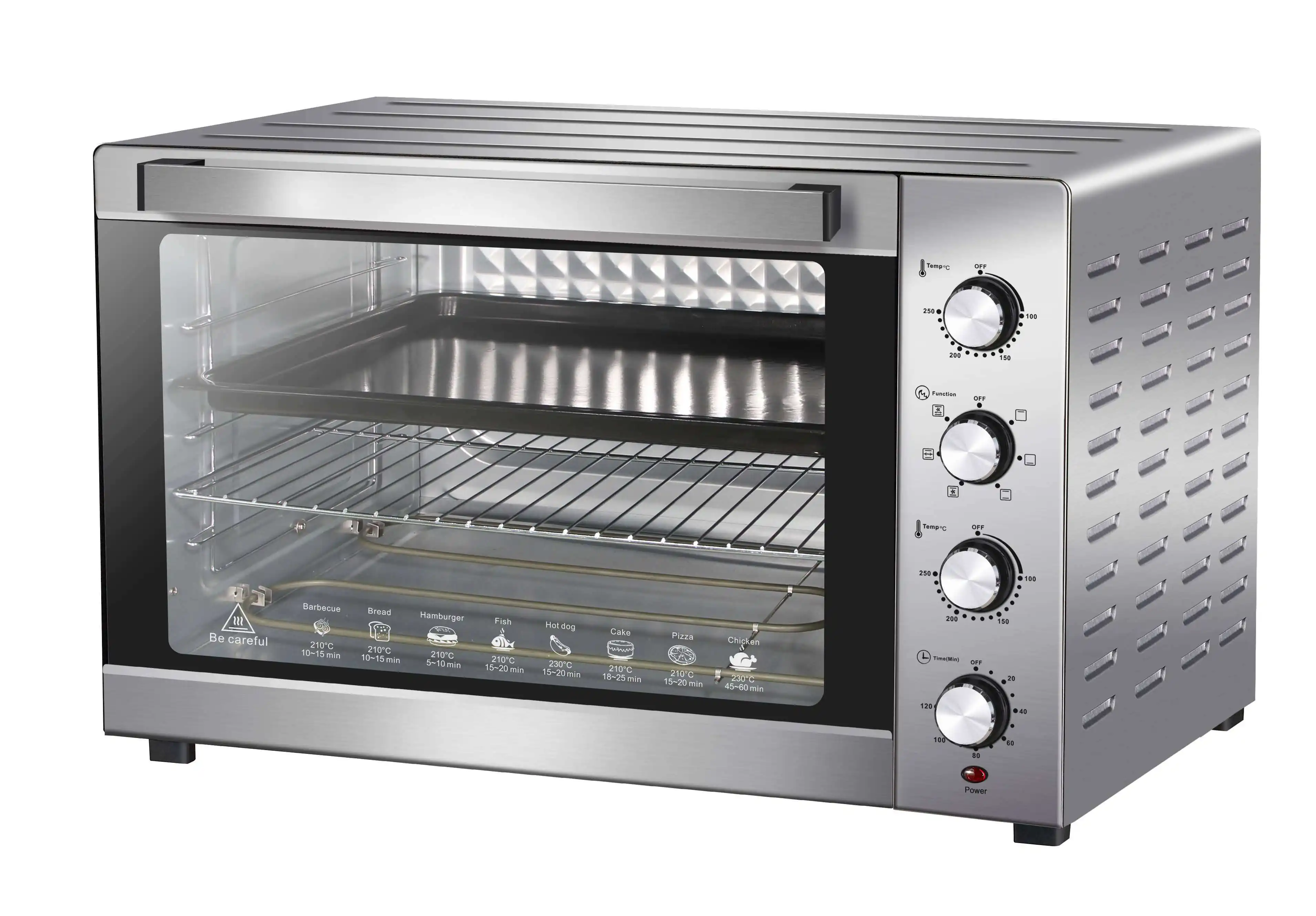 Großraum Edelstahl Backofen 2000W, 48L