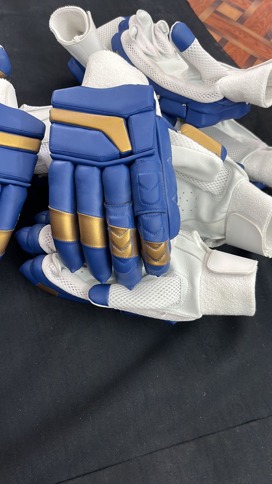 Blue Golden Cricket Batting Gloves Pro 2.0