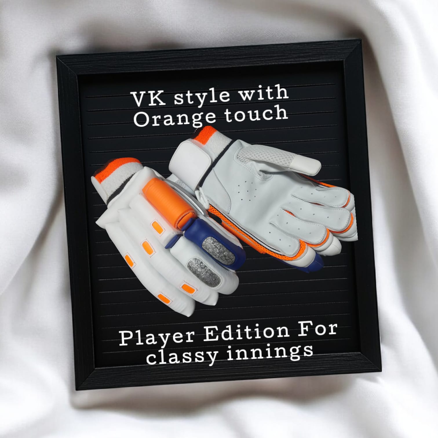 Player Edition Cricket Gloves 2.0 with Blue Orange Touch