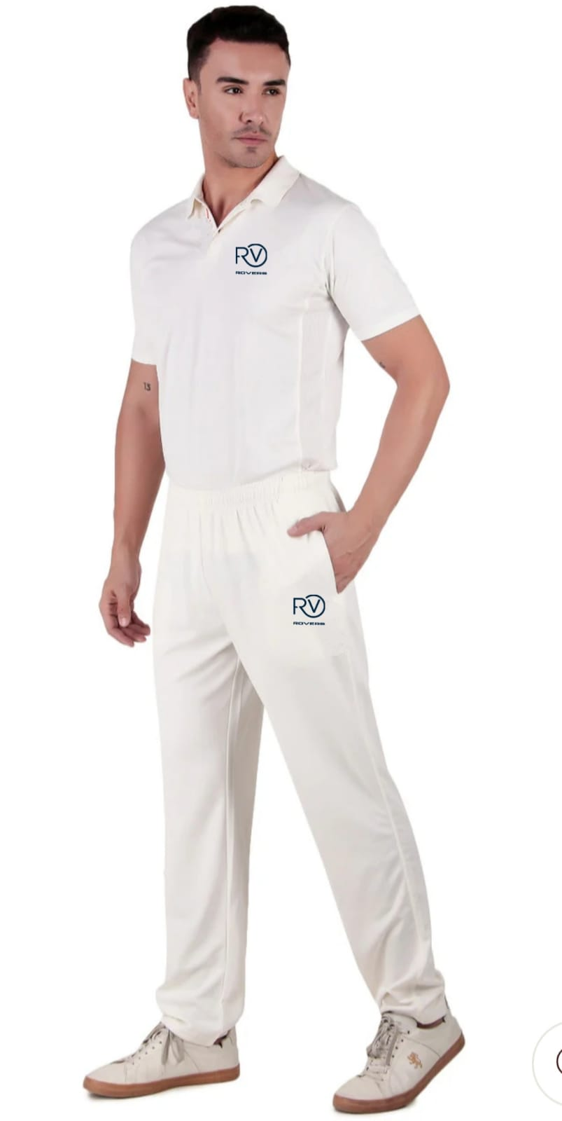 Cricket White Kit (Tshirt + Pant set ) with Name & no.