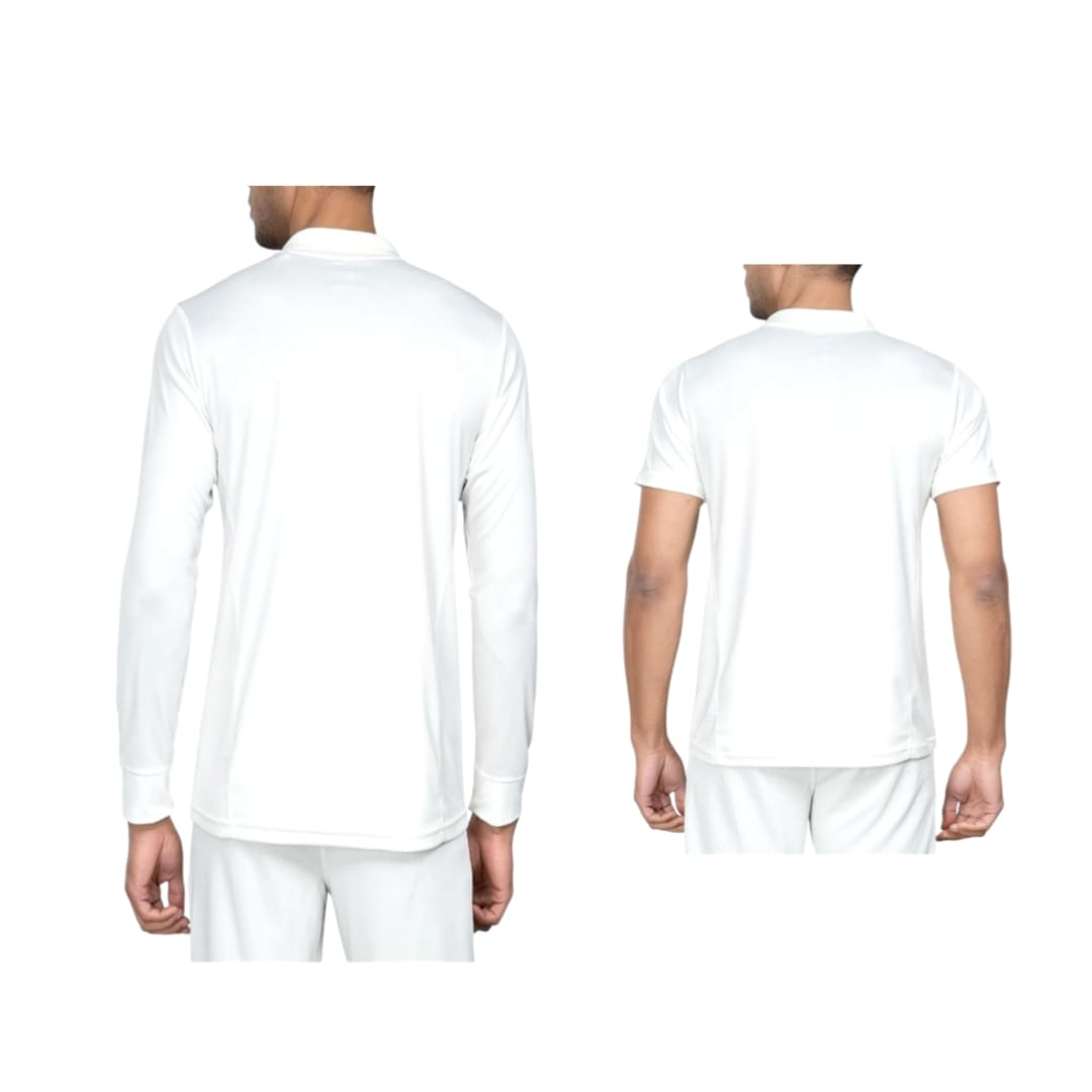 Combo Cricket White Jersey Pack of 2 Full sleevs & Half Sleeves plain 