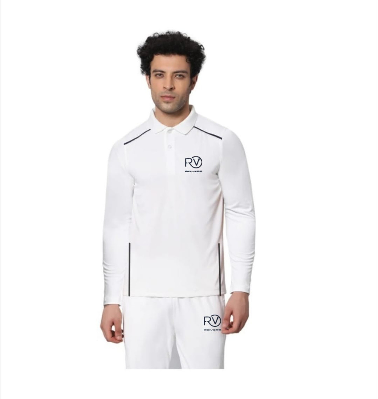   Full sleevs Cricket White Jersey Plain