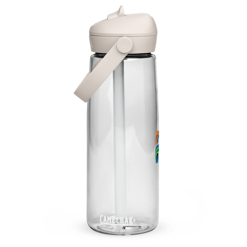 Flip straw water bottle