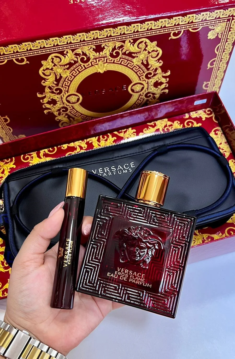 Kit Eros flame 100 ml + caneta 10 ml + necessaire