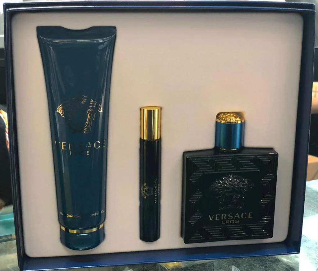 Kit Eros edp 100 ml + caneta 10 ml + gel de banho + pós barba