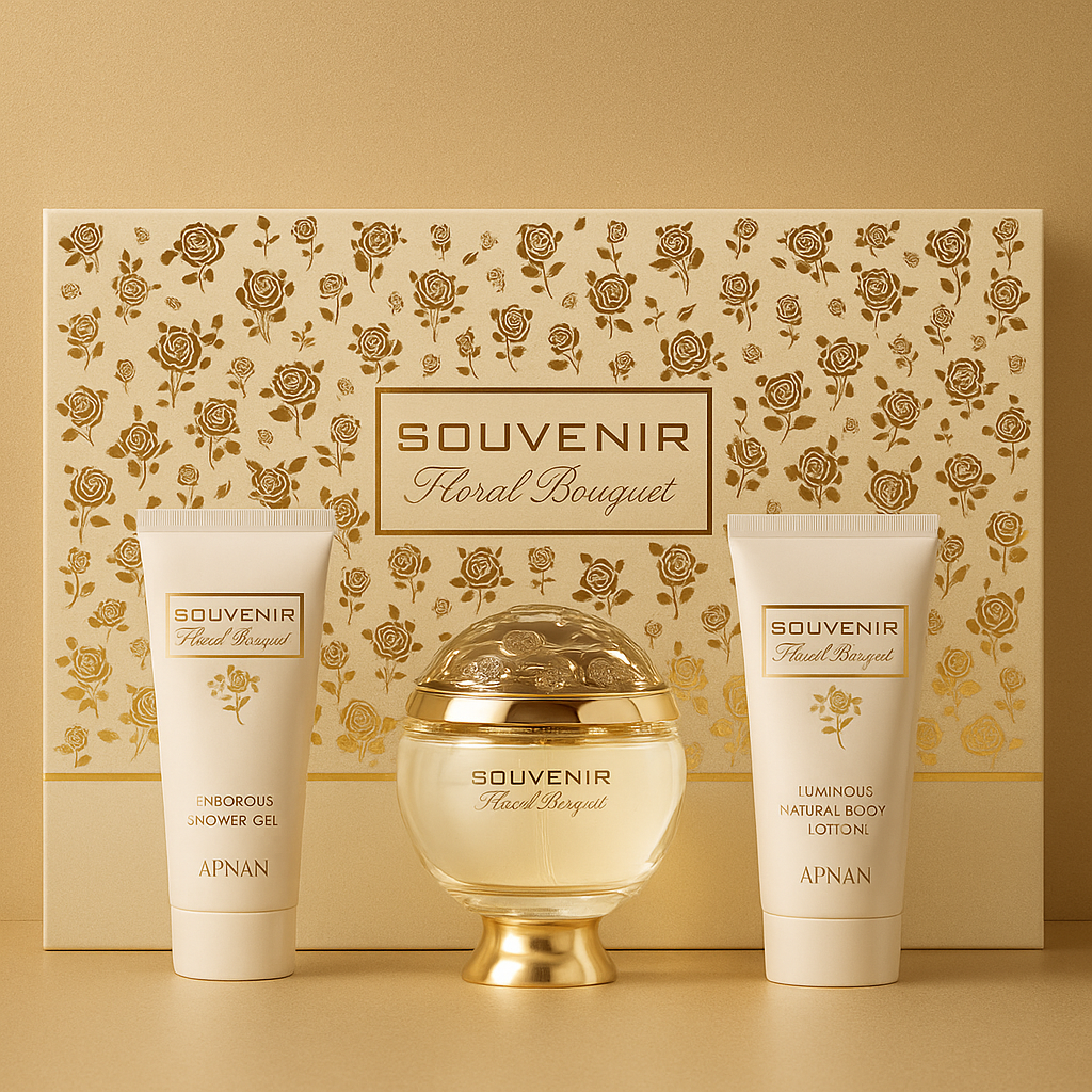 Kit: Souvenir Floral Bouquet 100ml + Gel de banho 100ml+ Hidratante 100ml