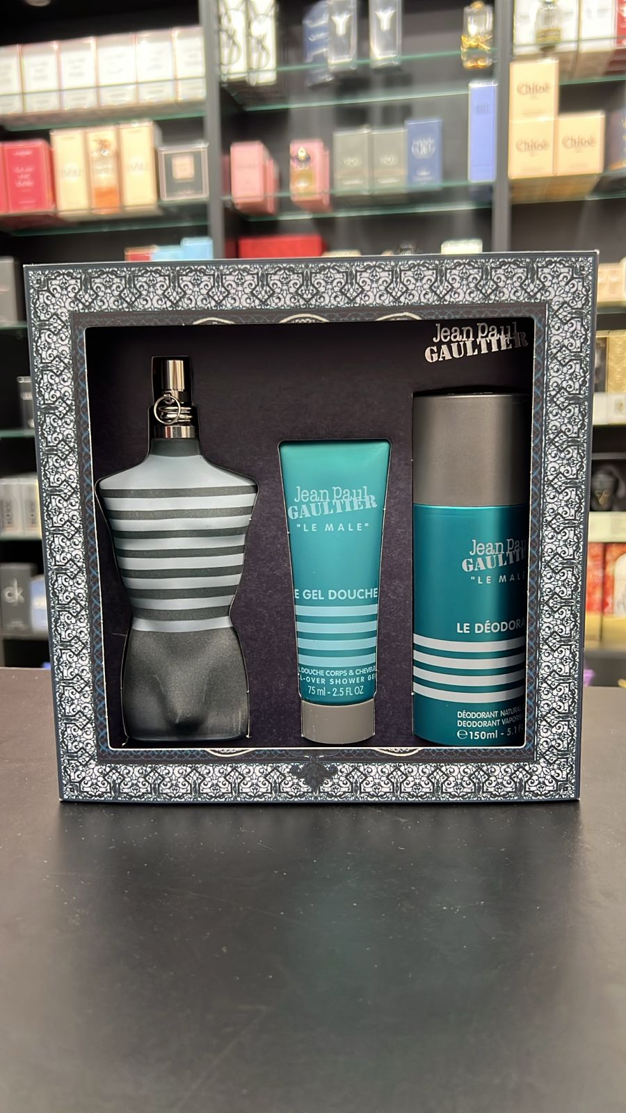 Kit: Jean Paul Gaultier Lê Male 125ml + Desodorante 150ml + Gel de banho 75ml 