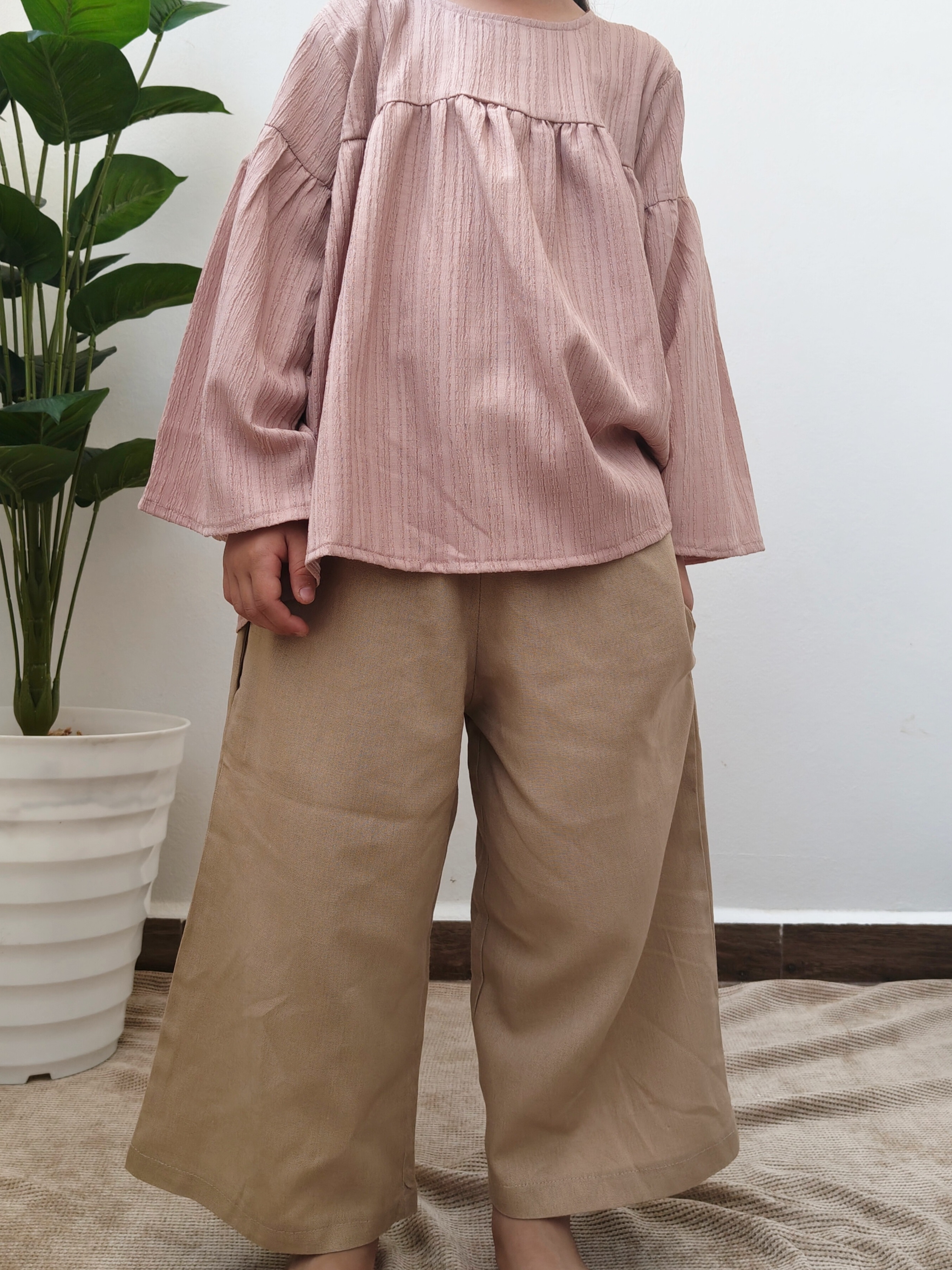 LUMA - Palazzo en lin naturel pour fille