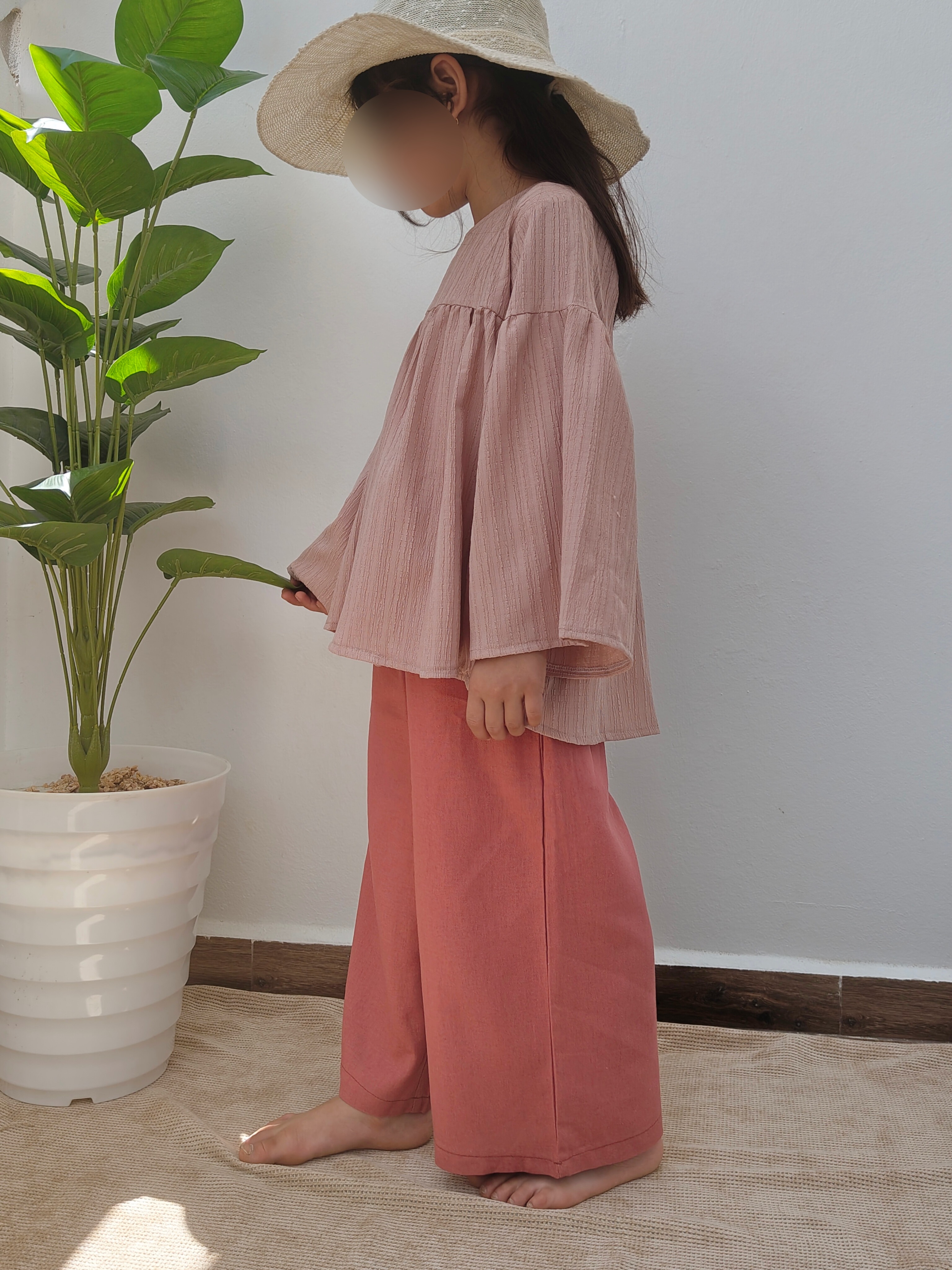 LUMA - Palazzo en lin naturel pour fille