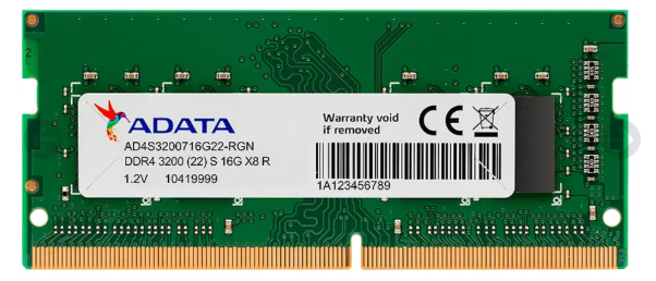 Memoria RAM DDR4 SO-DIMM 16GB PC3200 ADATA Laptop PC4-25600.