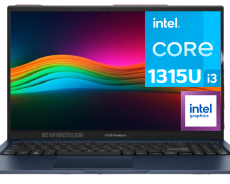 Laptop Asus Vivobook X1504va-nj2444 Intel Core I3 1315u (13va) Ram 8gb Ddr4 Ssd 512gb 15.6 Fhd» Wi-fi Freedos EspaÑol (incluye Mouse Y Mochila Asus) Quiet Blue