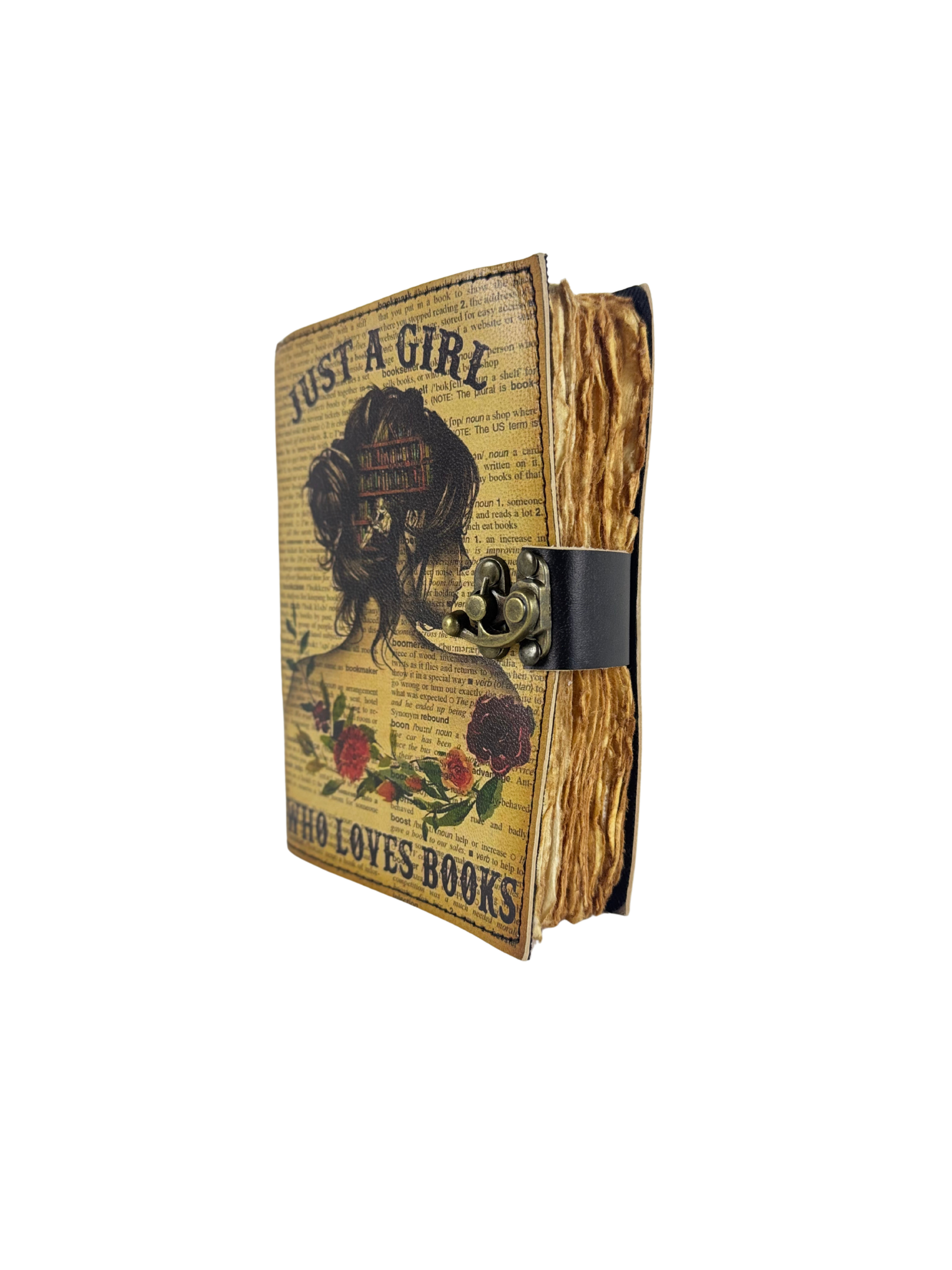 CARNET EN CUIR "JUST A GIRL WHO LOVES BOOKS" POUR LES BIBLIOPHILES