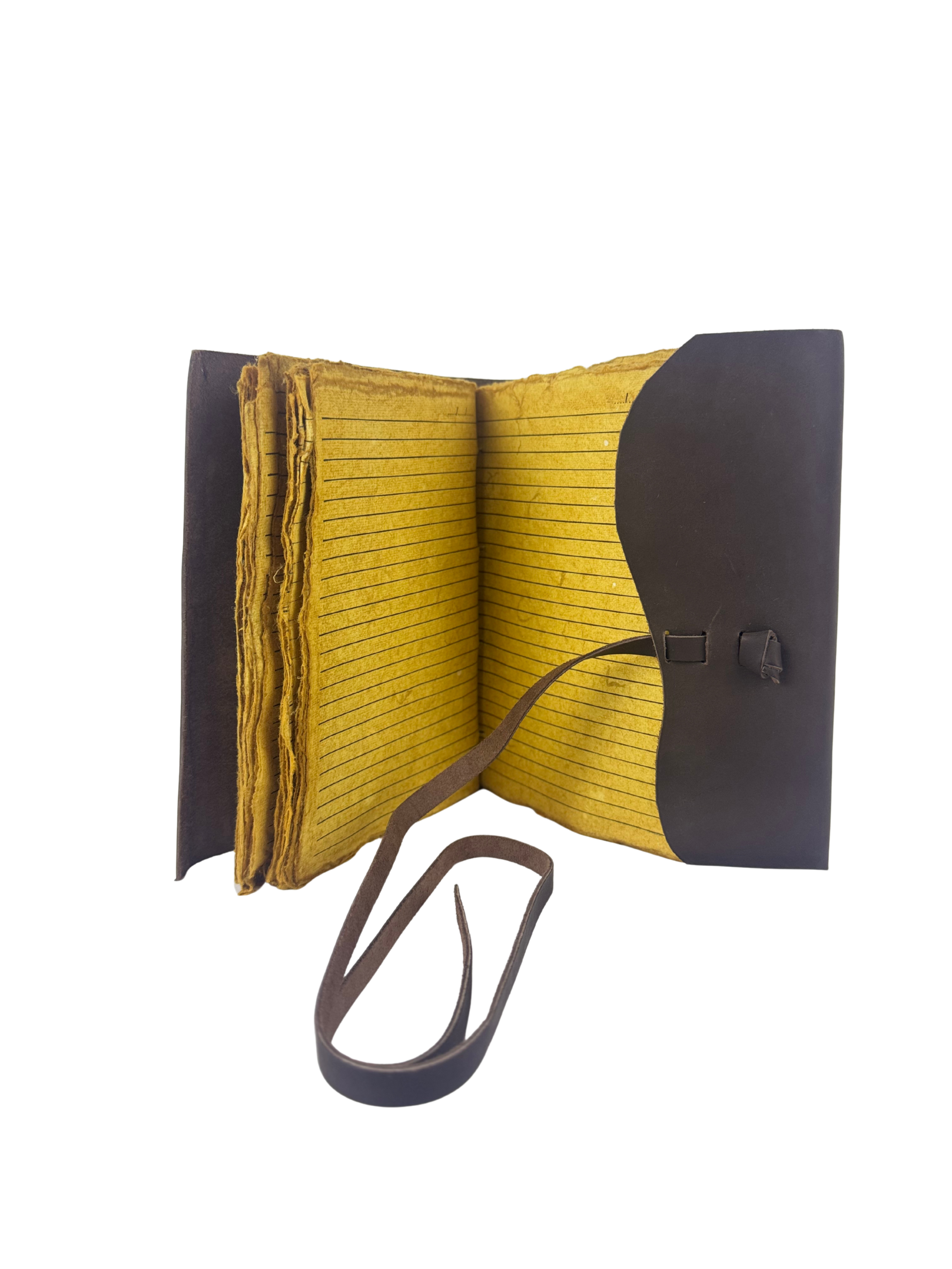 CARNET EN CUIR CHAMOIS PAPIERS GRUNGE VIEILLIS