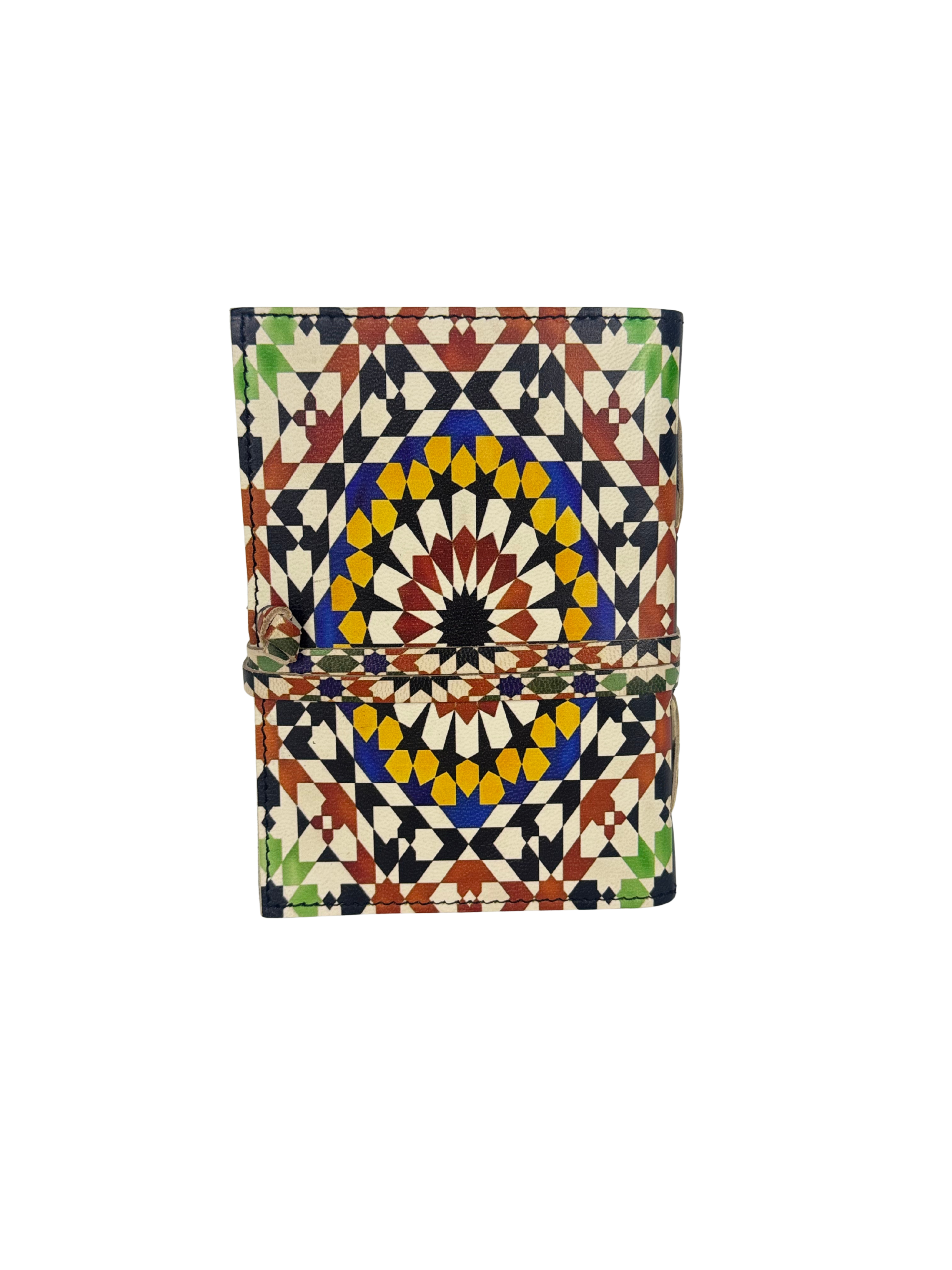 CARNET EN CUIR "ZELLIGE" ARTISANAT MAROCAIN