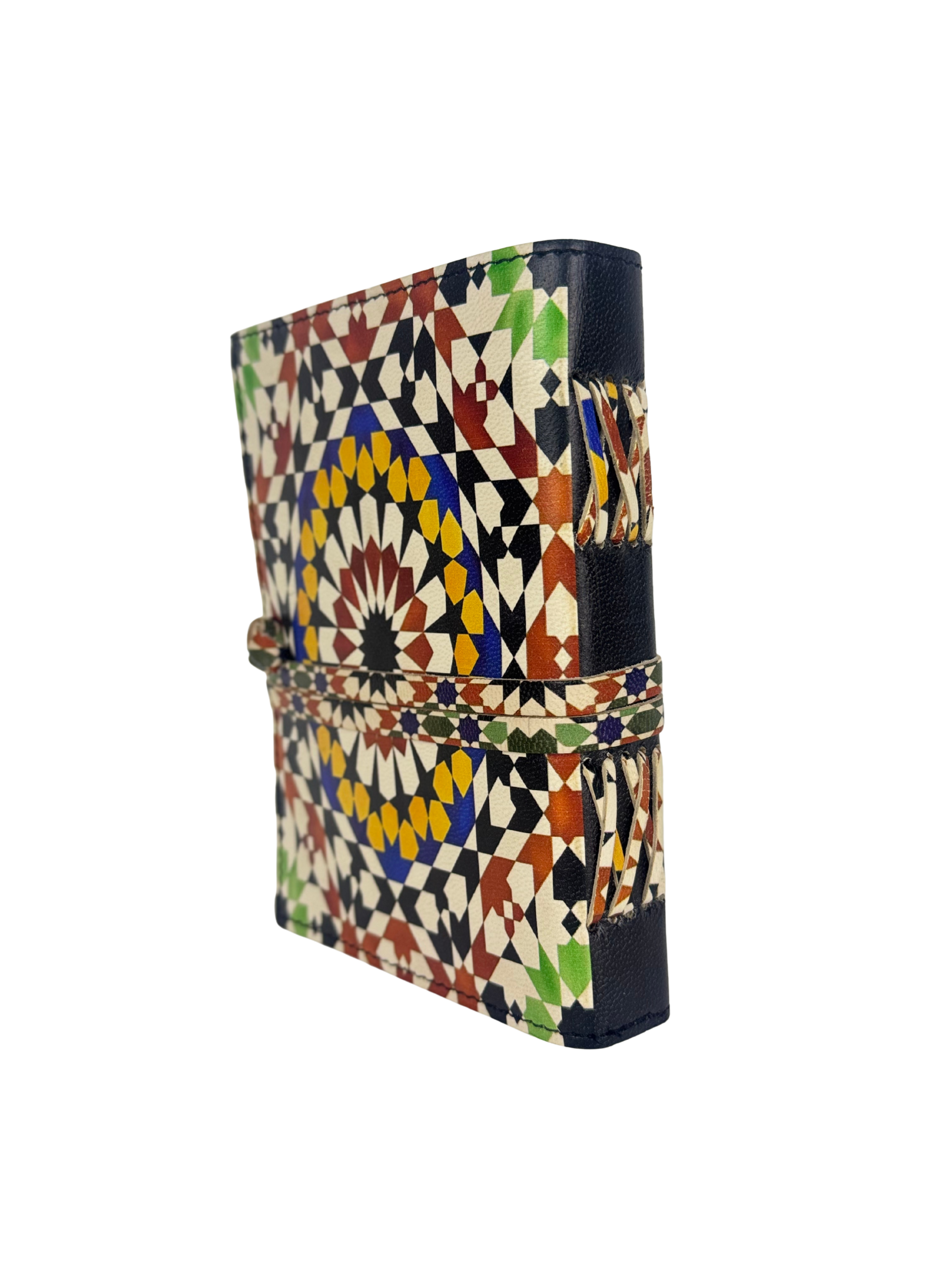 CARNET EN CUIR "ZELLIGE" ARTISANAT MAROCAIN