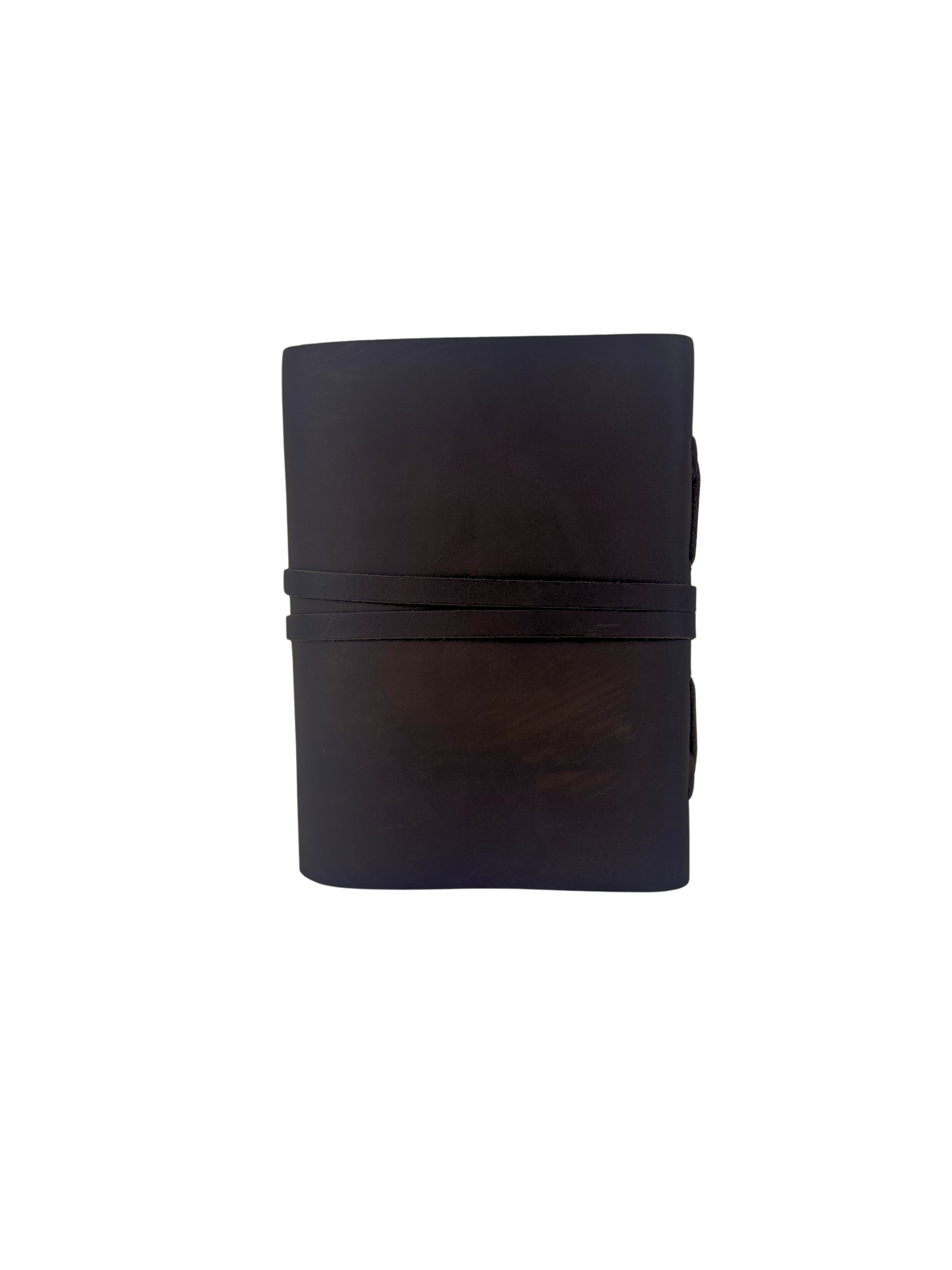 CARNET EN CUIR CHAMOIS PAPIERS GRUNGE VIEILLIS
