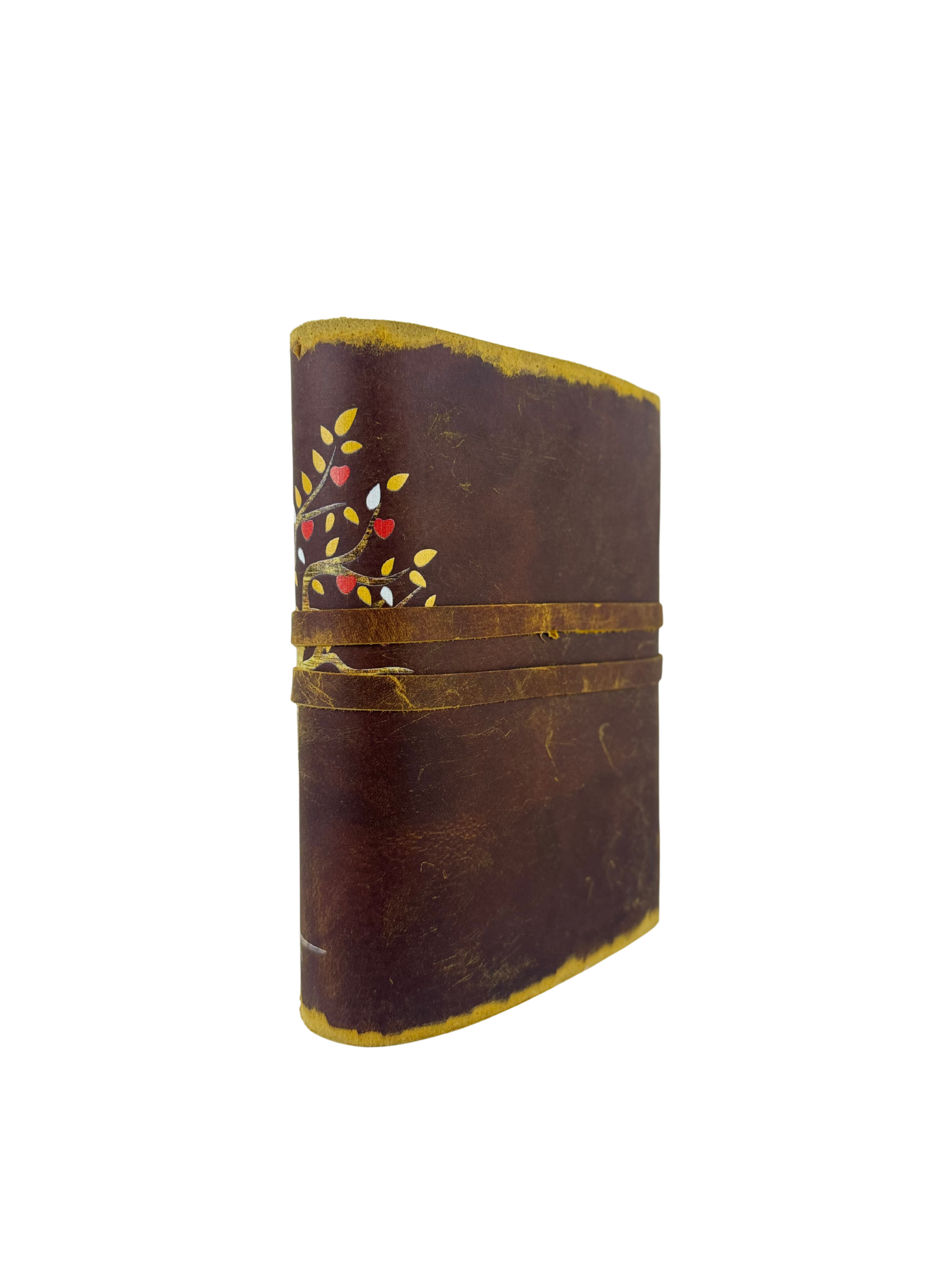 CARNET EN CUIR VINTAGE "ARBRE DE VIE" AVEC CLÉ DÉCORATIVE