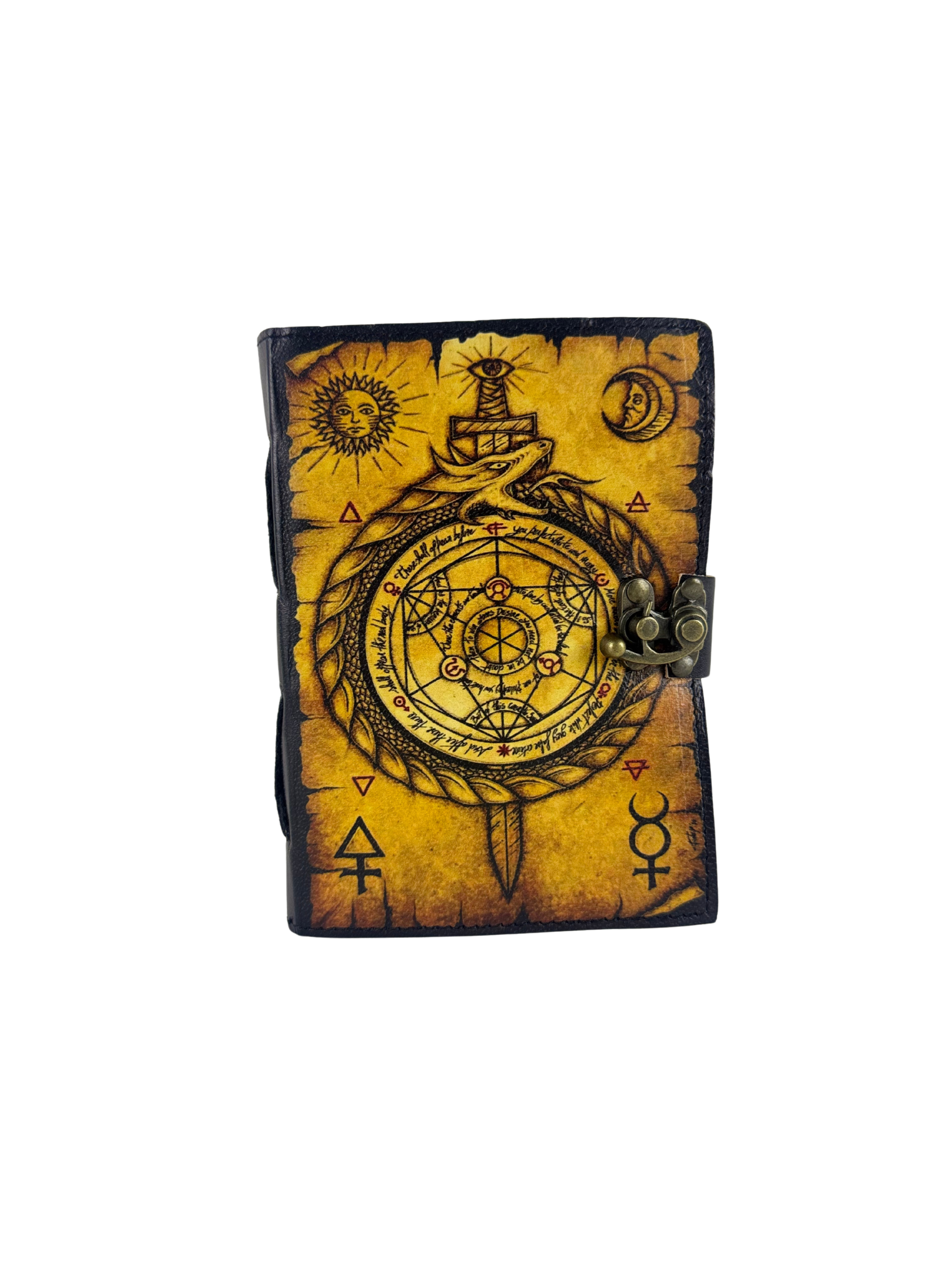 GRIMOIRE EN CUIR "OUROBOROS & ALCHIMIE"