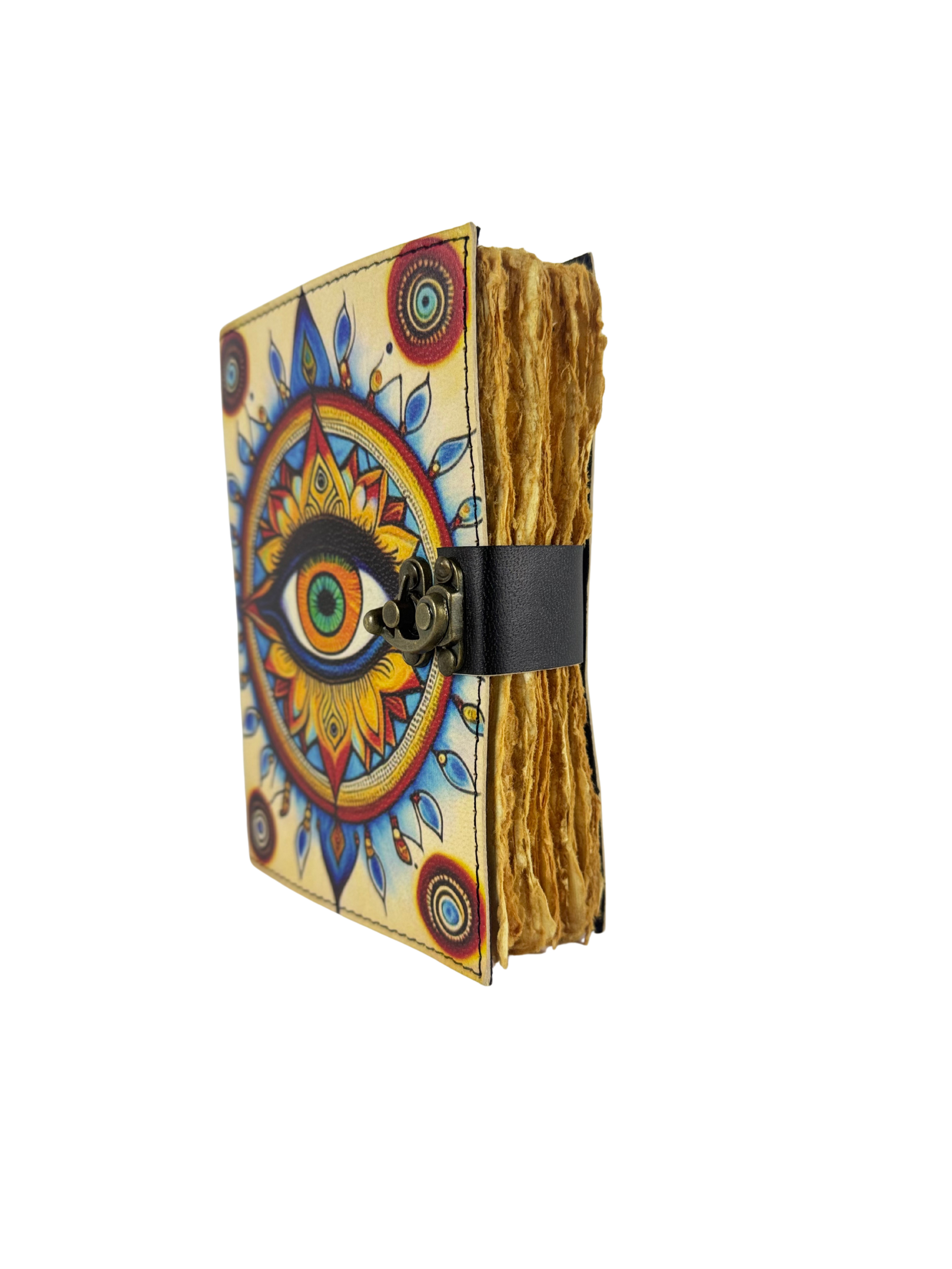 CARNET EN CUIR "TROISIÈME ŒIL" STYLE MANDALA BOHÈME
