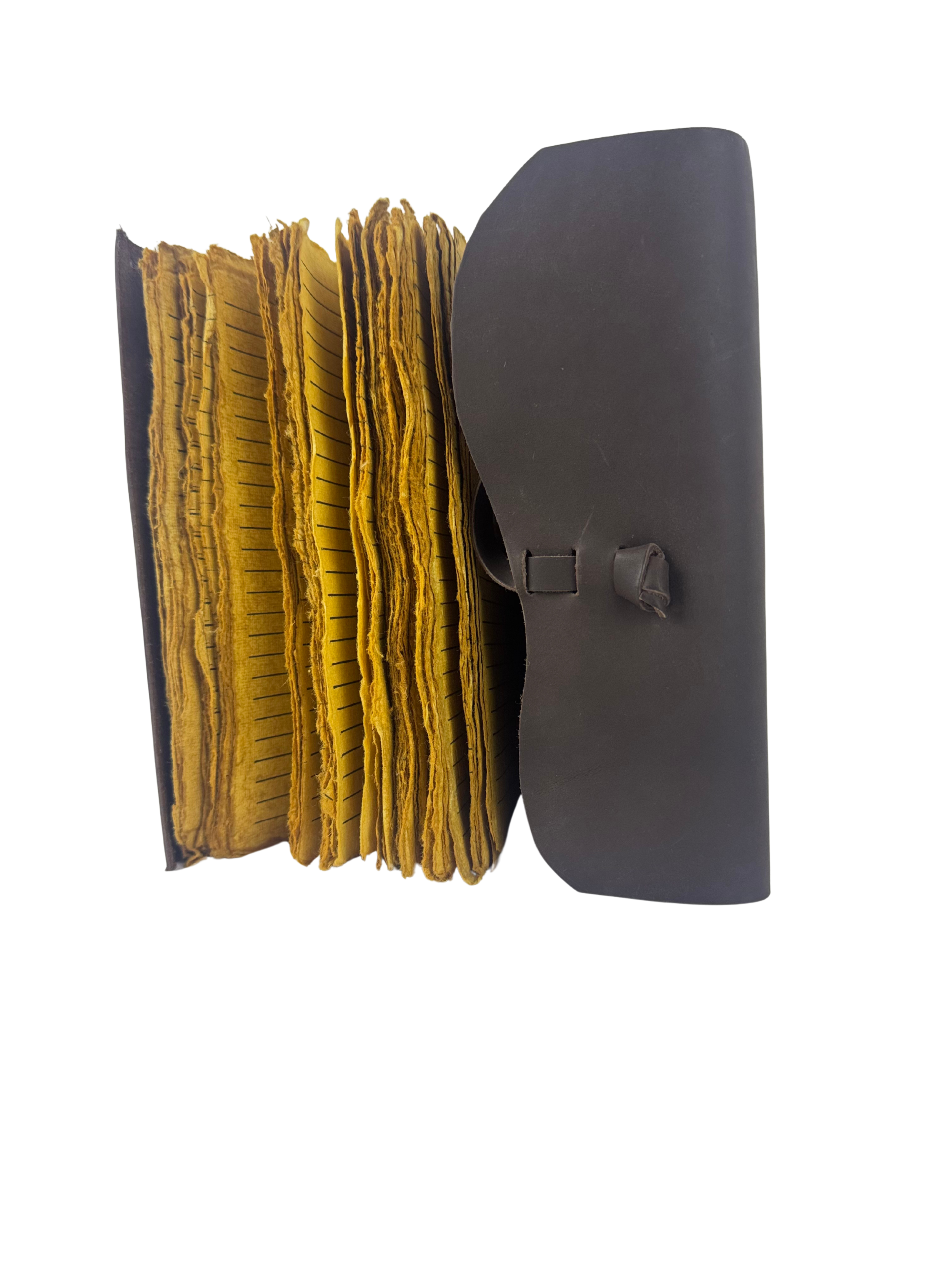 CARNET EN CUIR CHAMOIS PAPIERS GRUNGE VIEILLIS