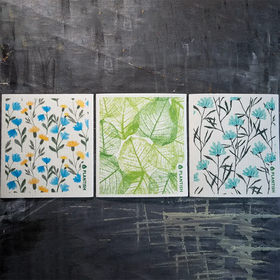 Herbaceous Beds - Set of 3 Swedish Sponge Cloths: Set of 3